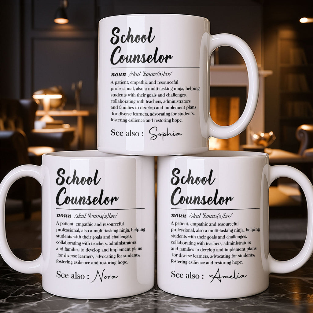 Personalized School Counselor Coffee Mug Custom Name Gift Edge-to-edge Mug GradoCreations