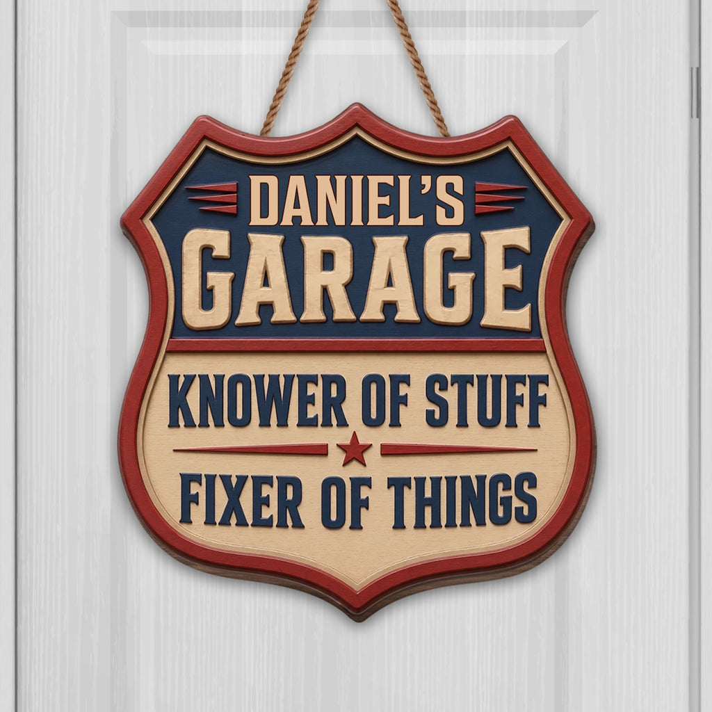 Personalized Garage Sign Custom Name Gift for Dad Eco-Friendly Wood Sign GradoCreations
