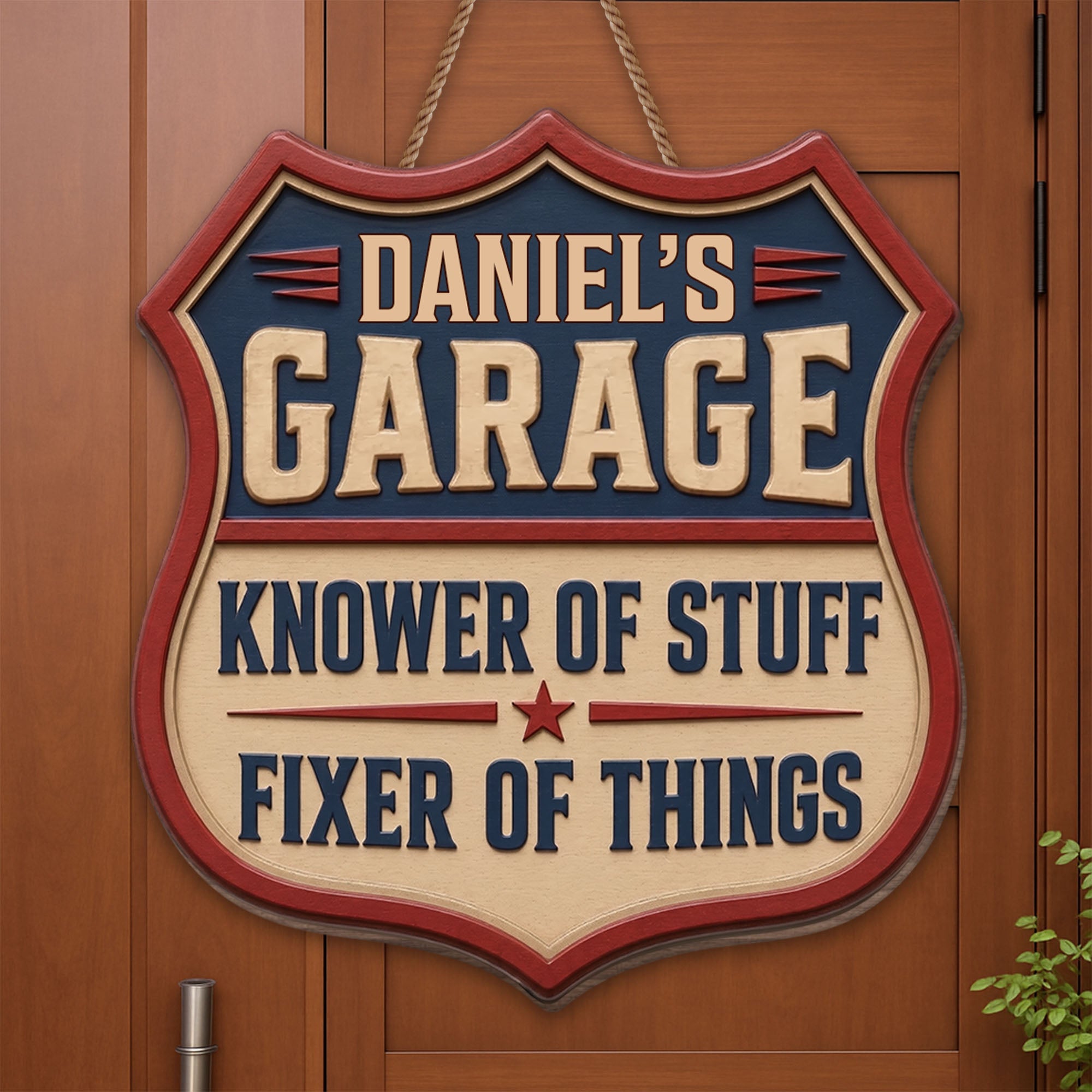 Personalized Garage Sign Custom Name Gift for Dad Eco-Friendly Wood Sign GradoCreations