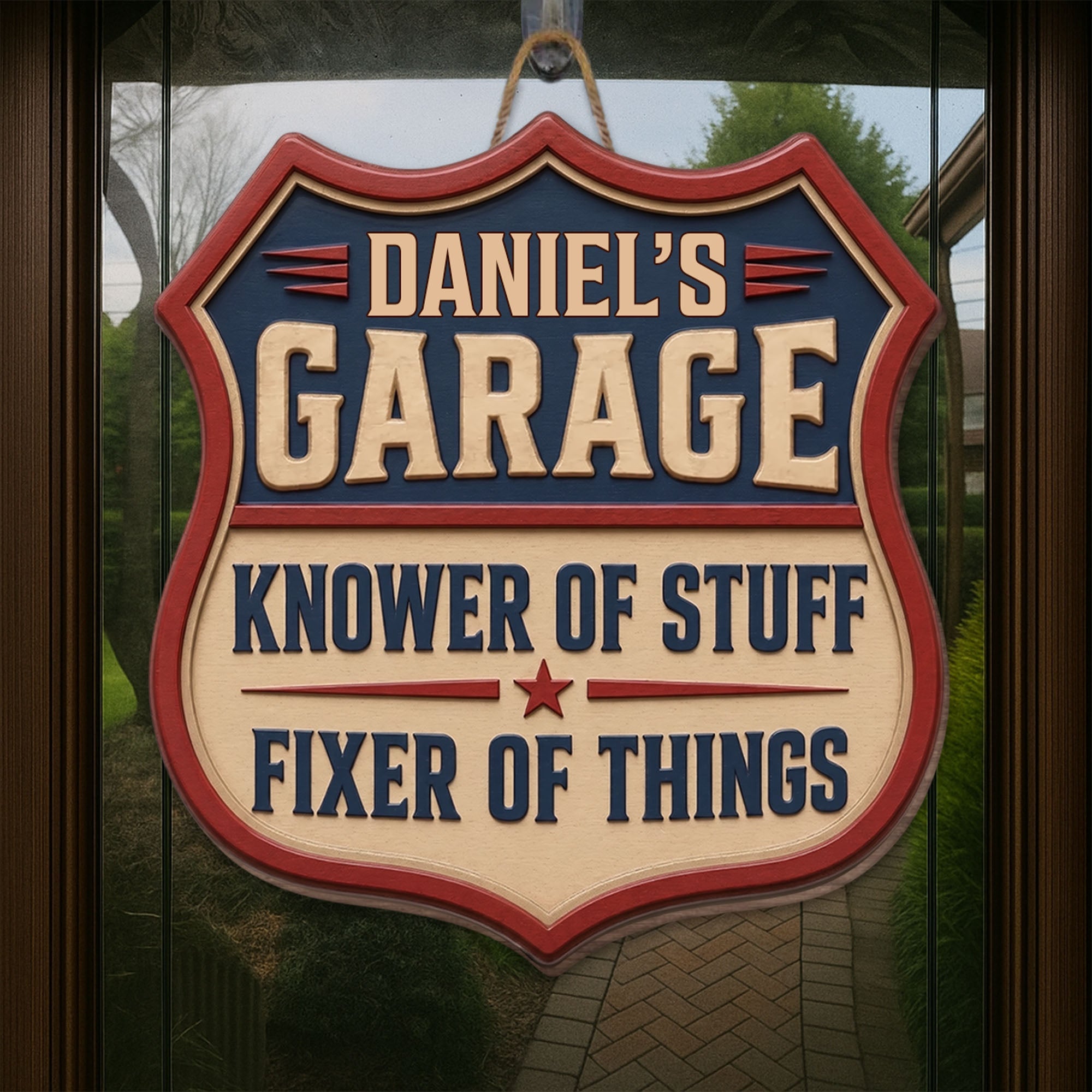 Personalized Garage Sign Custom Name Gift for Dad Eco-Friendly Wood Sign GradoCreations