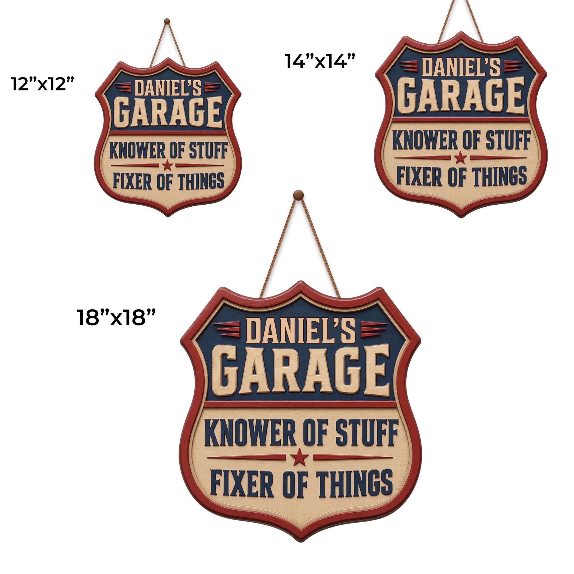 Personalized Garage Sign Custom Name Gift for Dad Eco-Friendly Wood Sign GradoCreations