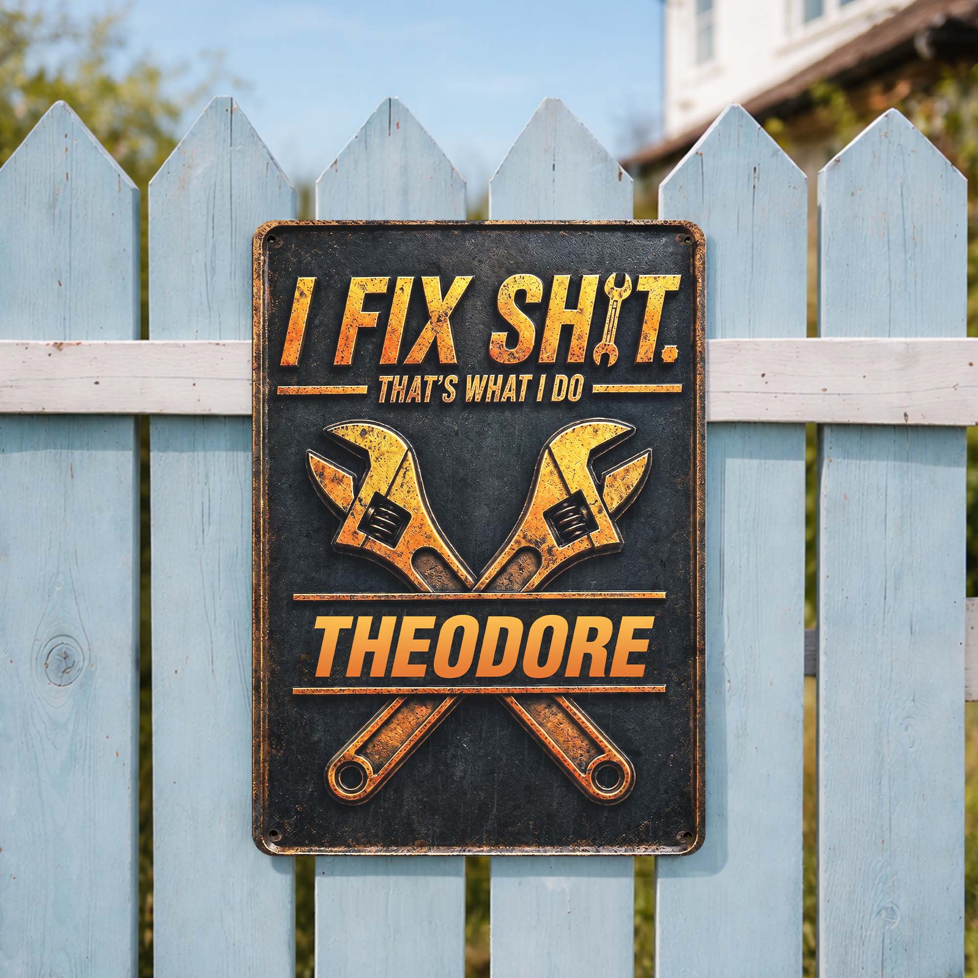 Personalized Metal Sign Custom Name Gift for Dad Handyman Metal Sign GradoCreations