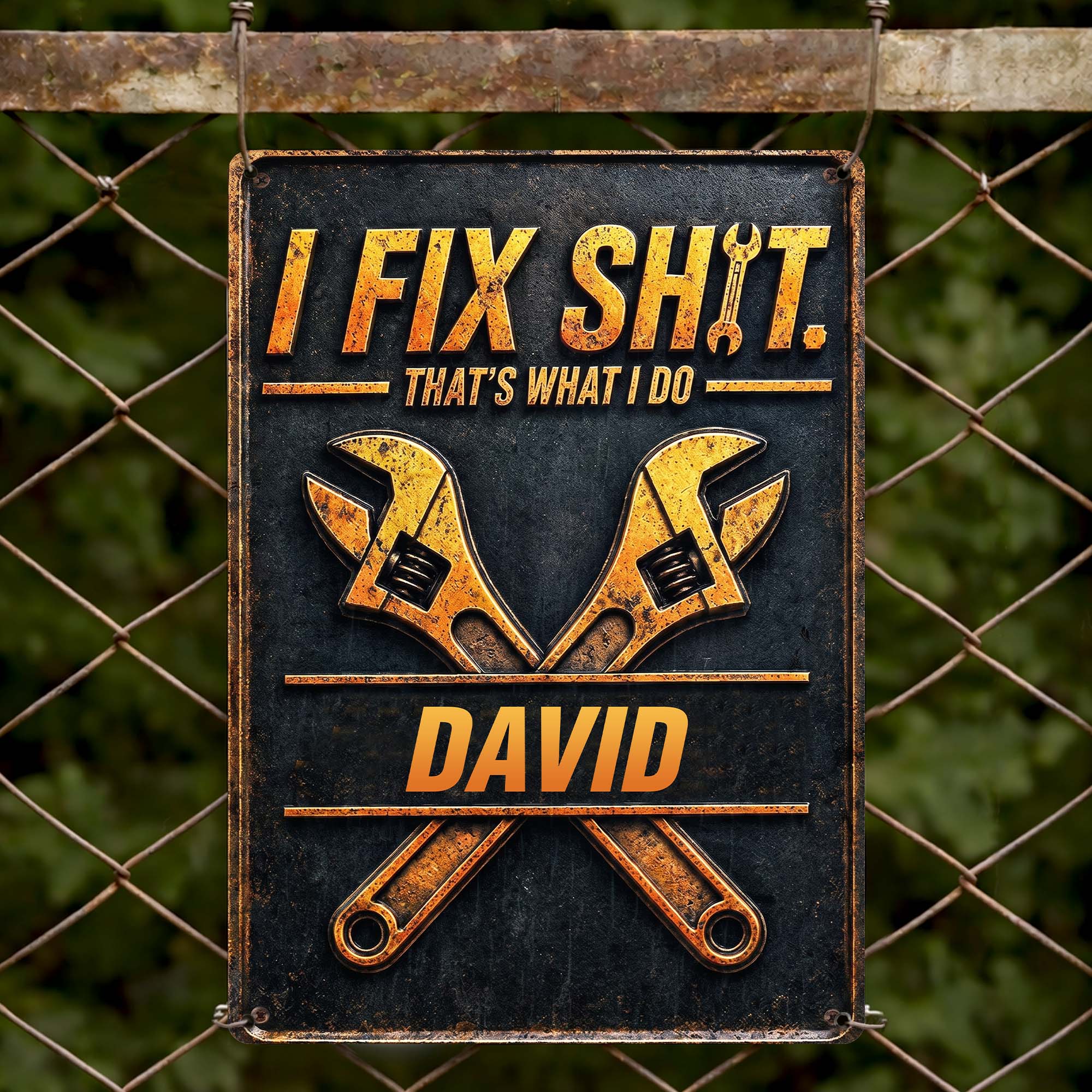Personalized Metal Sign Custom Name Gift for Dad Handyman Metal Sign GradoCreations