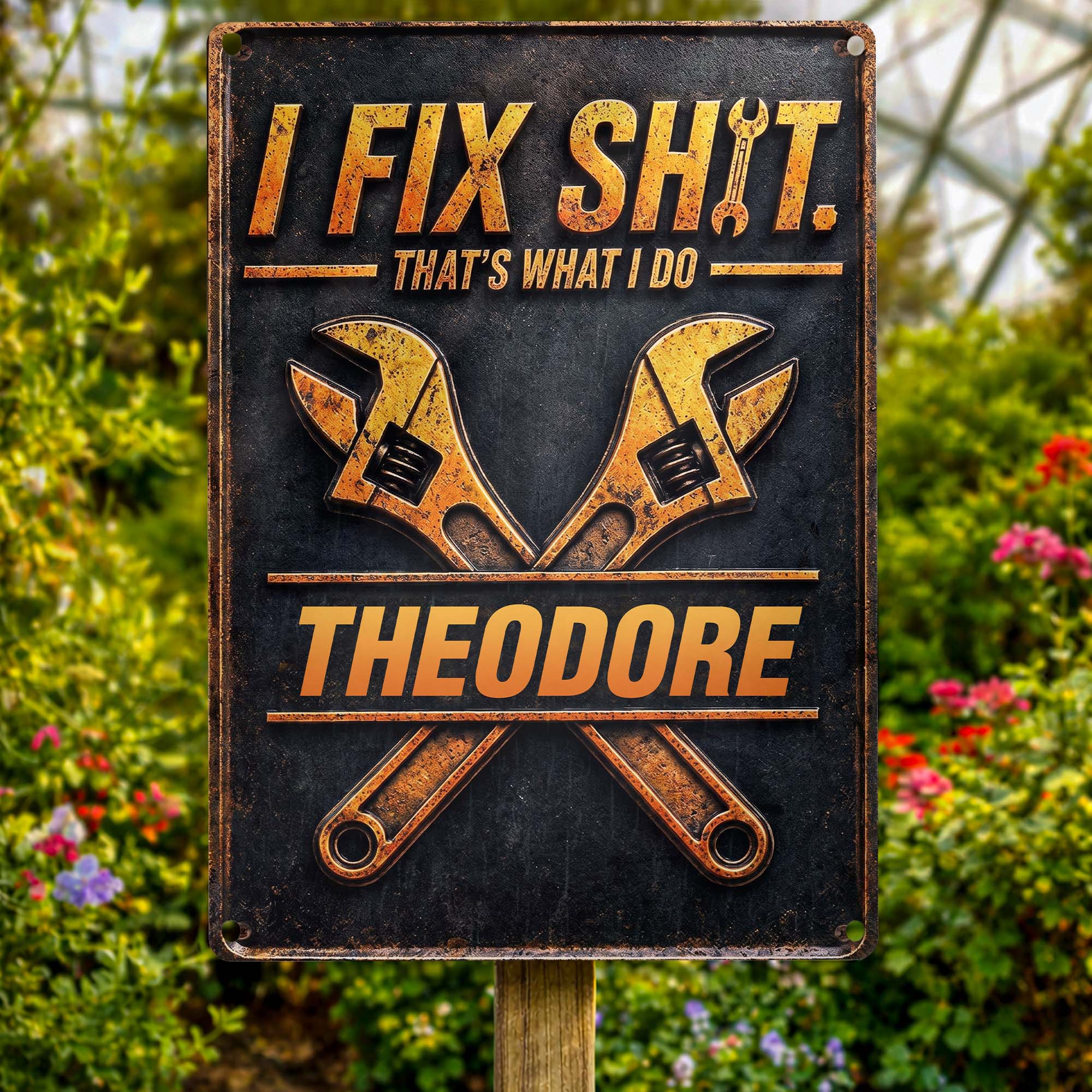 Personalized Metal Sign Custom Name Gift for Dad Handyman Metal Sign GradoCreations
