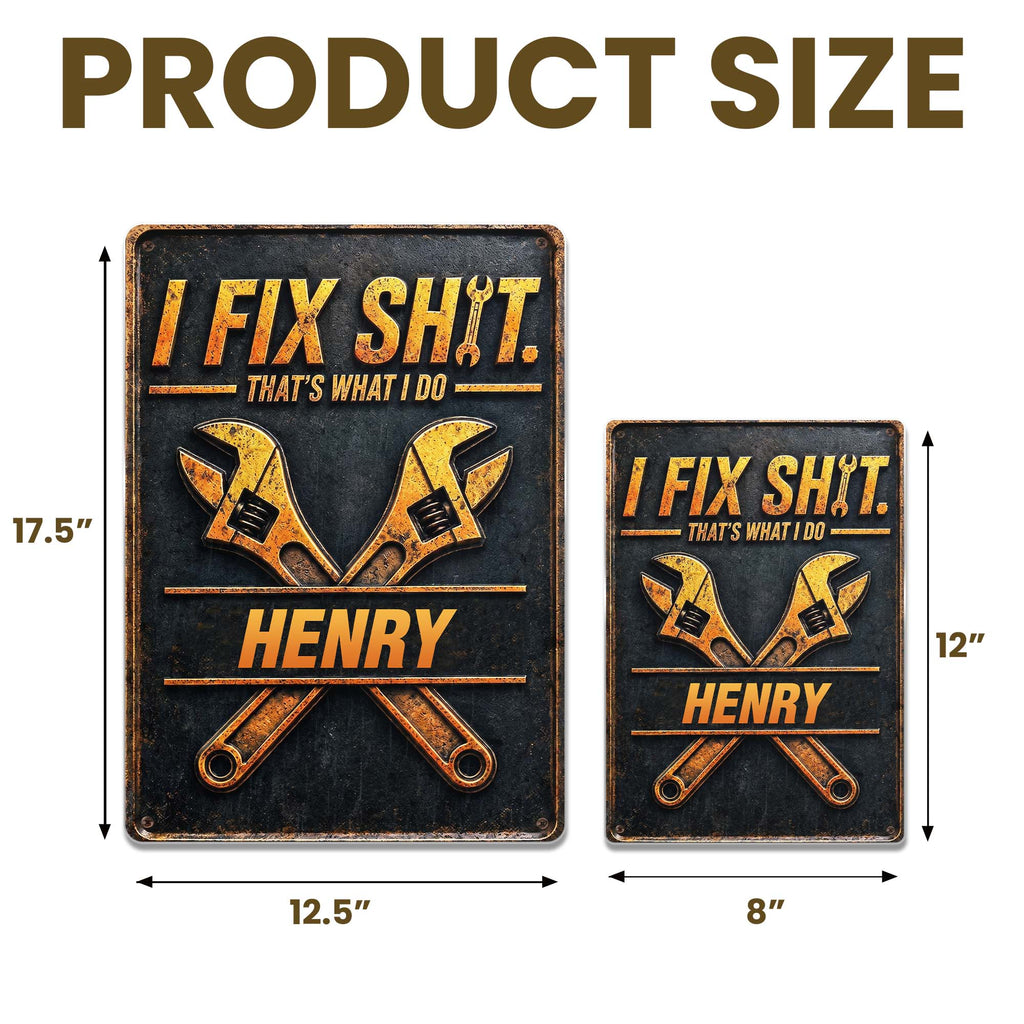 Personalized Metal Sign Custom Name Gift for Dad Handyman Metal Sign GradoCreations