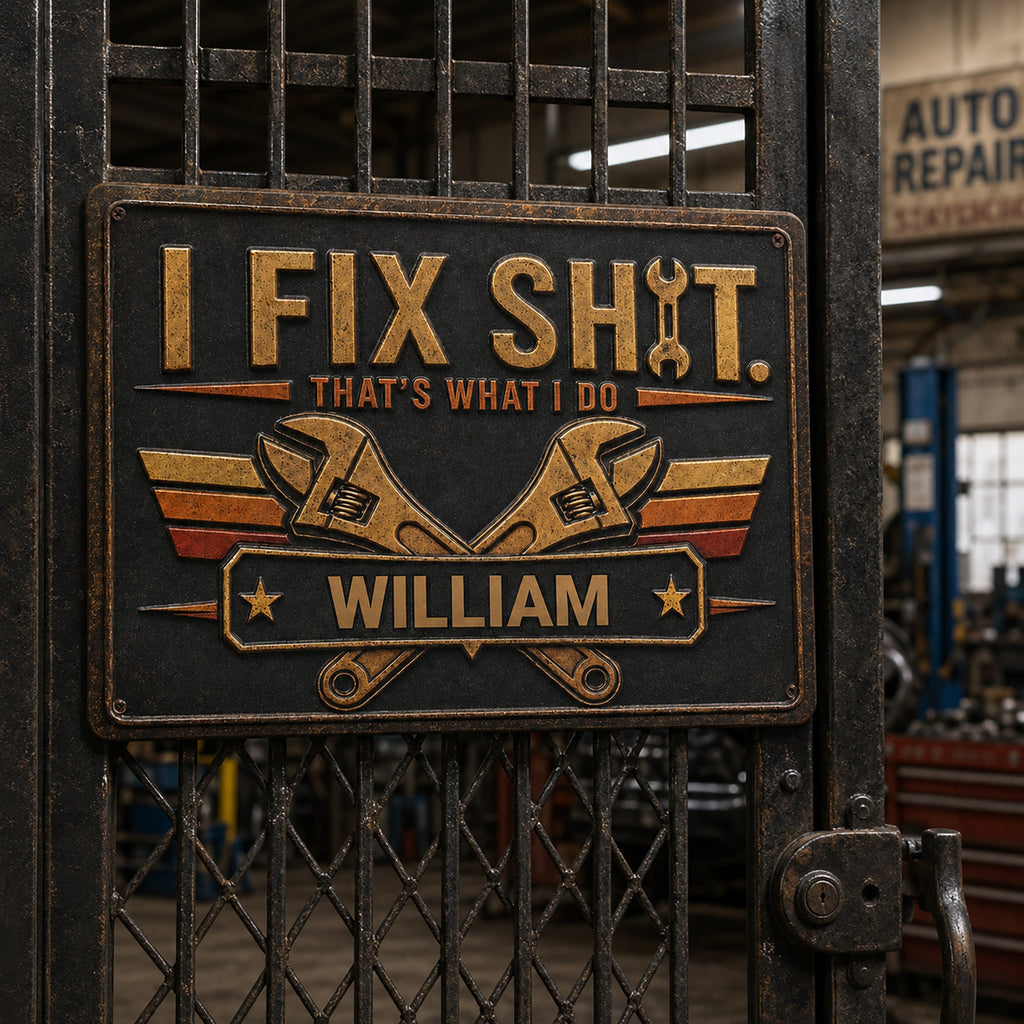 Personalized Metal Sign Custom Name Gift for Dad Handyman Metal Sign GradoCreations