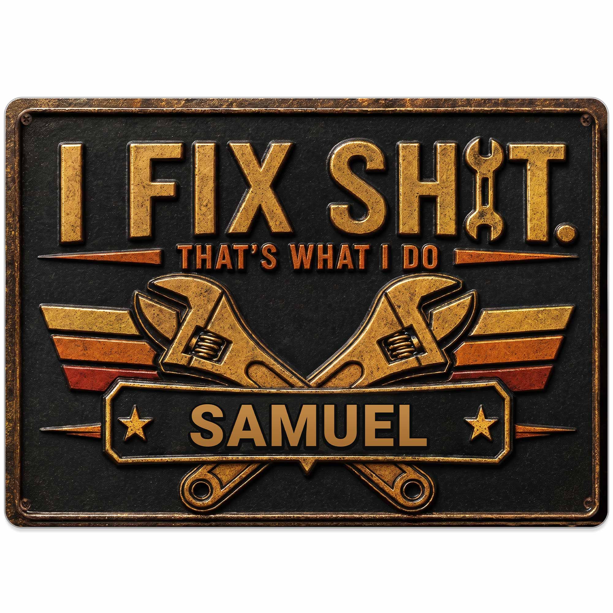 Personalized Metal Sign Custom Name Gift for Dad Handyman Metal Sign GradoCreations