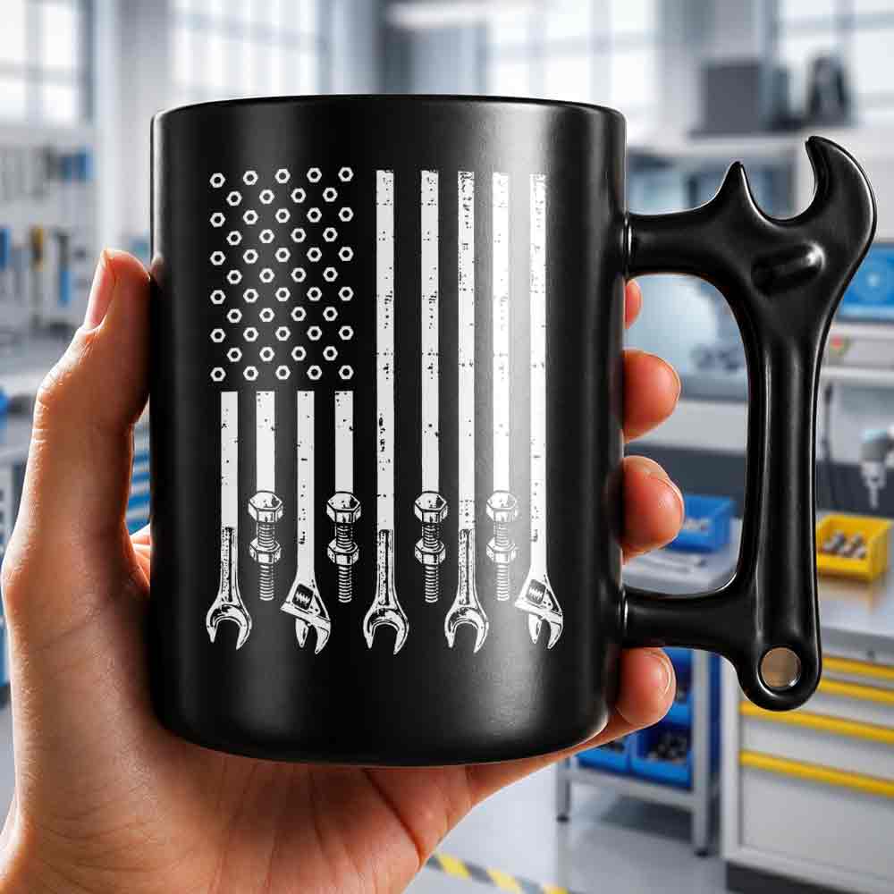 Personalized Wrench Handle Coffee Mug Custom Name Gift for Dad Wrench Handle Mug GradoCreations