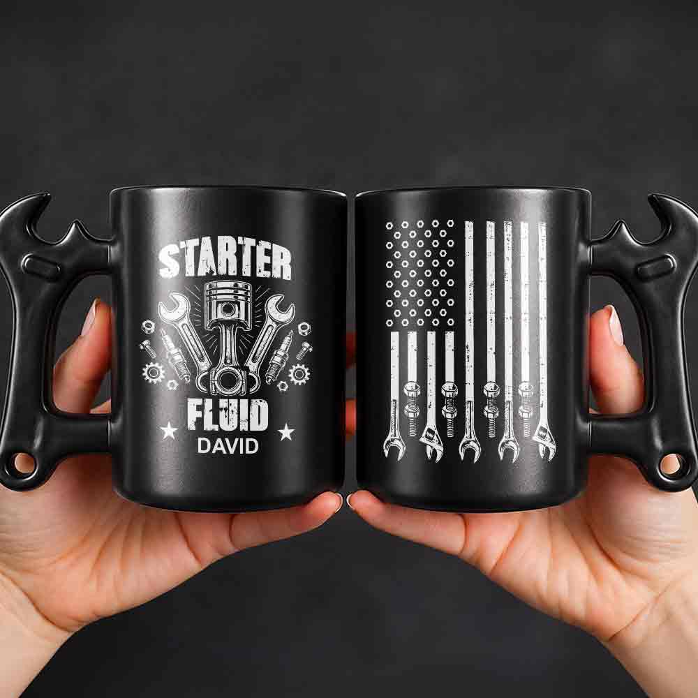 Personalized Wrench Handle Coffee Mug Custom Name Gift for Dad Wrench Handle Mug GradoCreations
