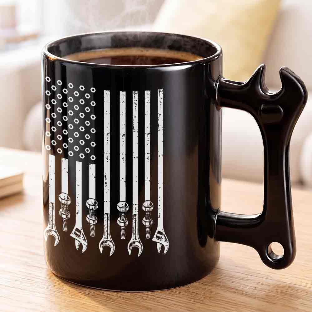 Personalized Wrench Handle Coffee Mug Custom Name Gift for Dad Wrench Handle Mug GradoCreations
