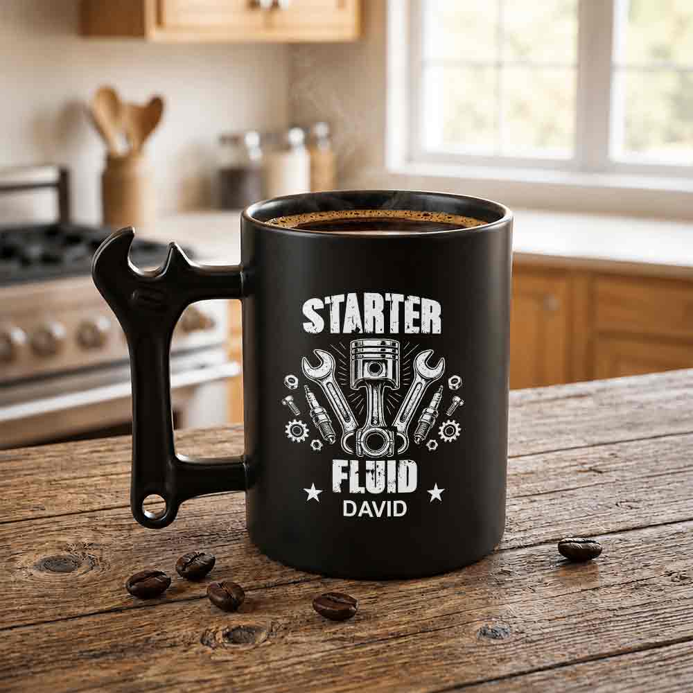 Personalized Wrench Handle Coffee Mug Custom Name Gift for Dad Wrench Handle Mug GradoCreations