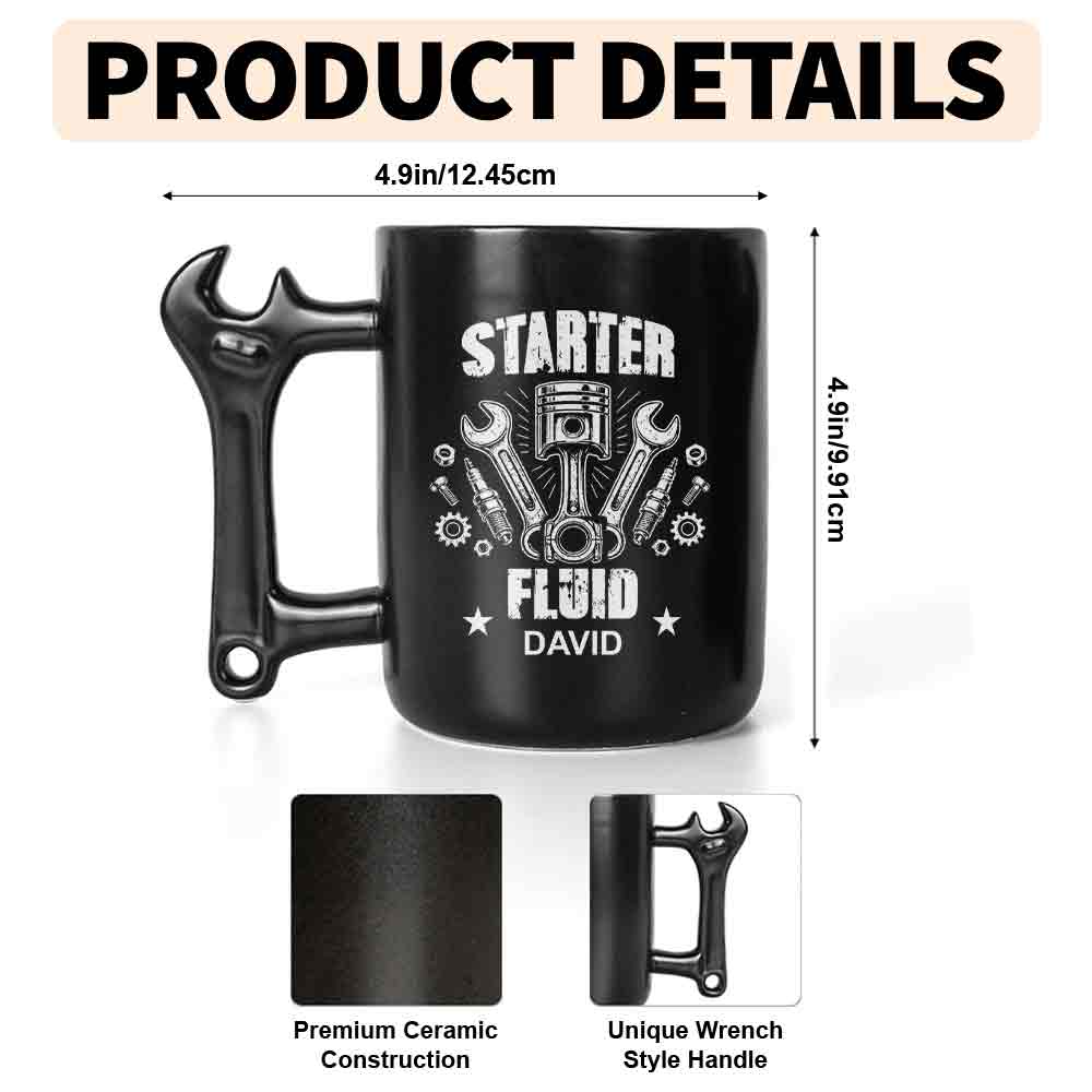 Personalized Wrench Handle Coffee Mug Custom Name Gift for Dad Wrench Handle Mug GradoCreations