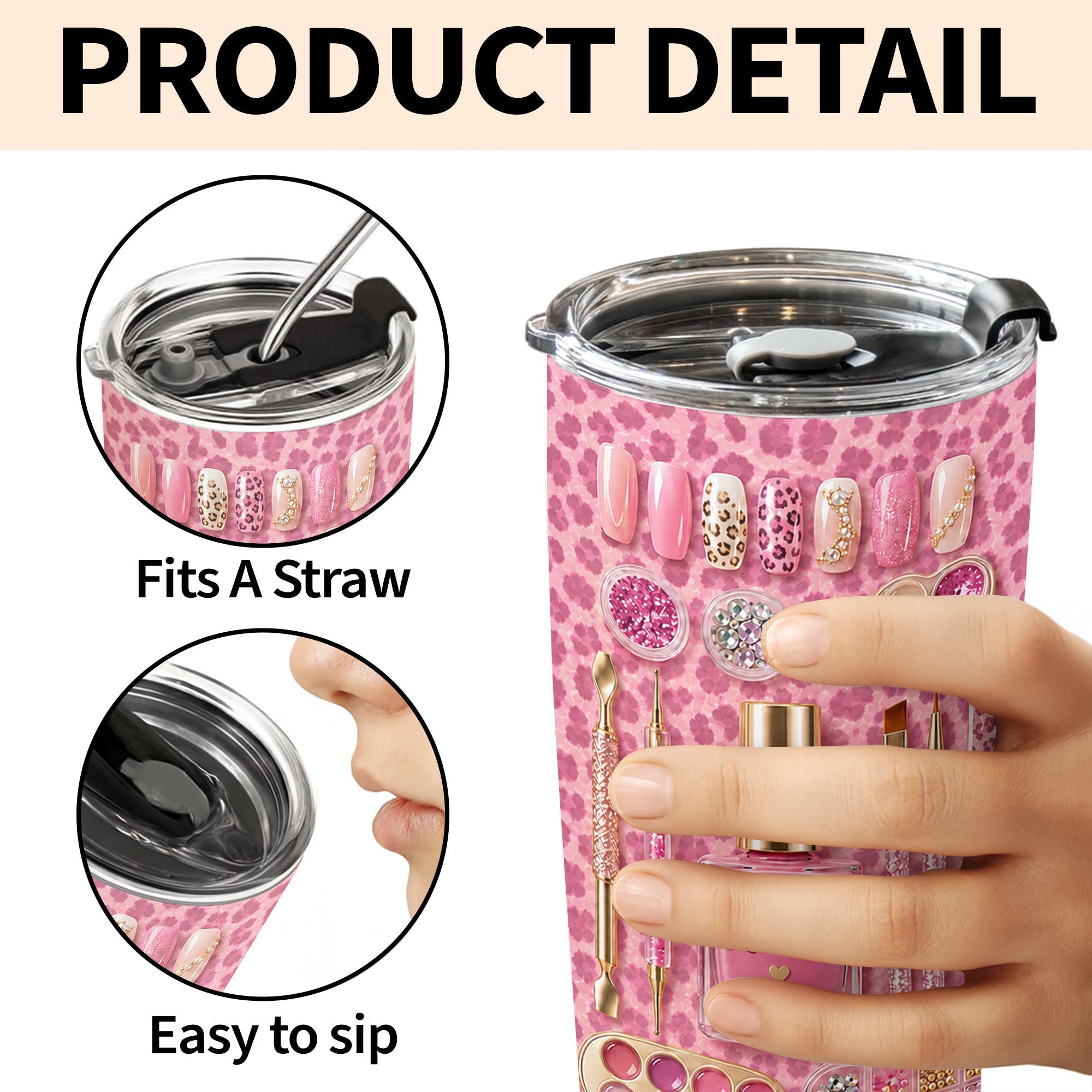Personalized Leopard Pattern 20oz Tumbler Custom Name Gift 20oz Tumbler GradoCreations