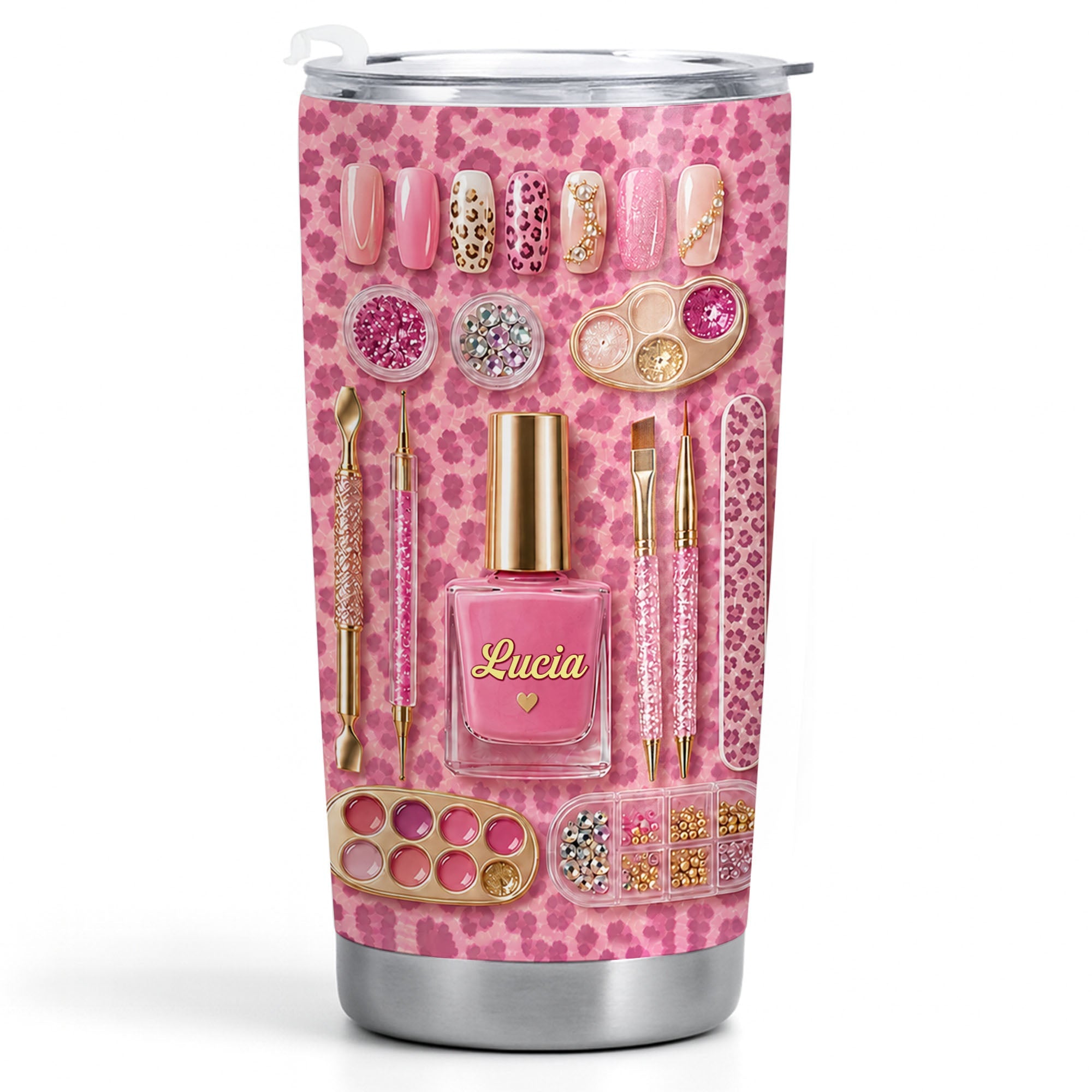 Personalized Leopard Pattern 20oz Tumbler Custom Name Gift 20oz Tumbler GradoCreations