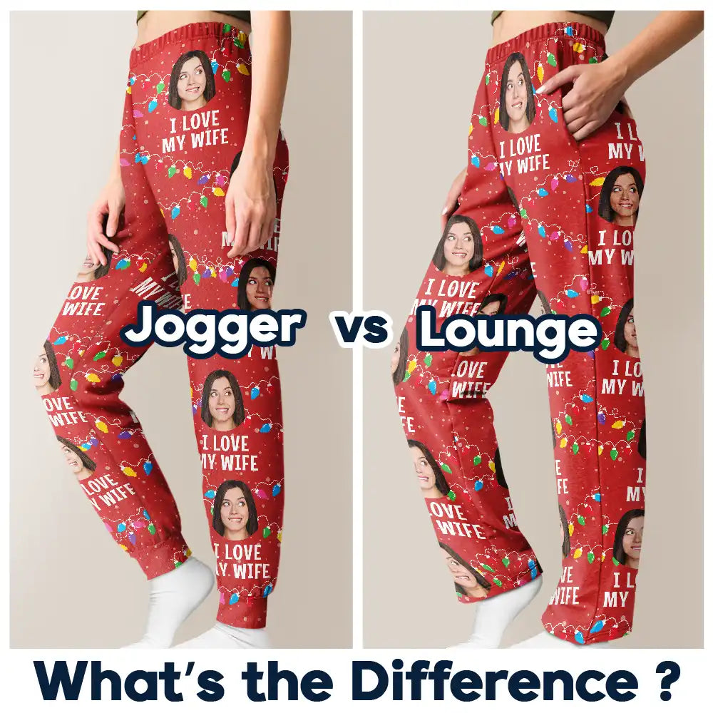Personalized Pajama Pants for Couples Custom Name Gift AOP Sweatpants GradoCreations