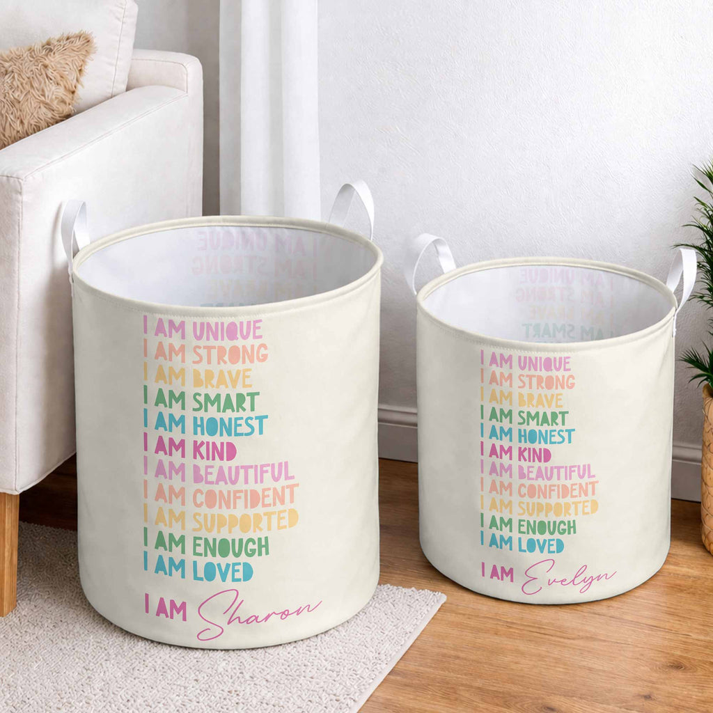 Personalized Affirmation Storage Basket Custom Name Gift for Kids Basket GradoCreations