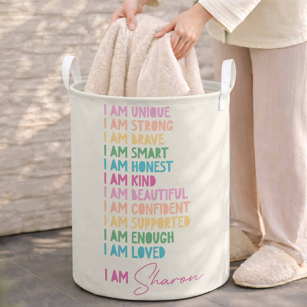 Personalized Affirmation Storage Basket Custom Name Gift for Kids Basket GradoCreations
