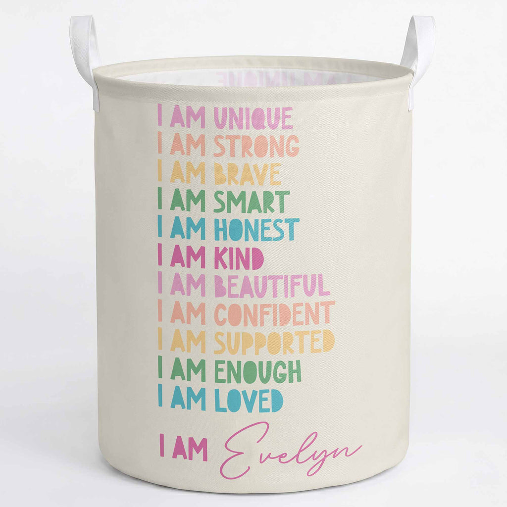Personalized Affirmation Storage Basket Custom Name Gift for Kids Basket GradoCreations