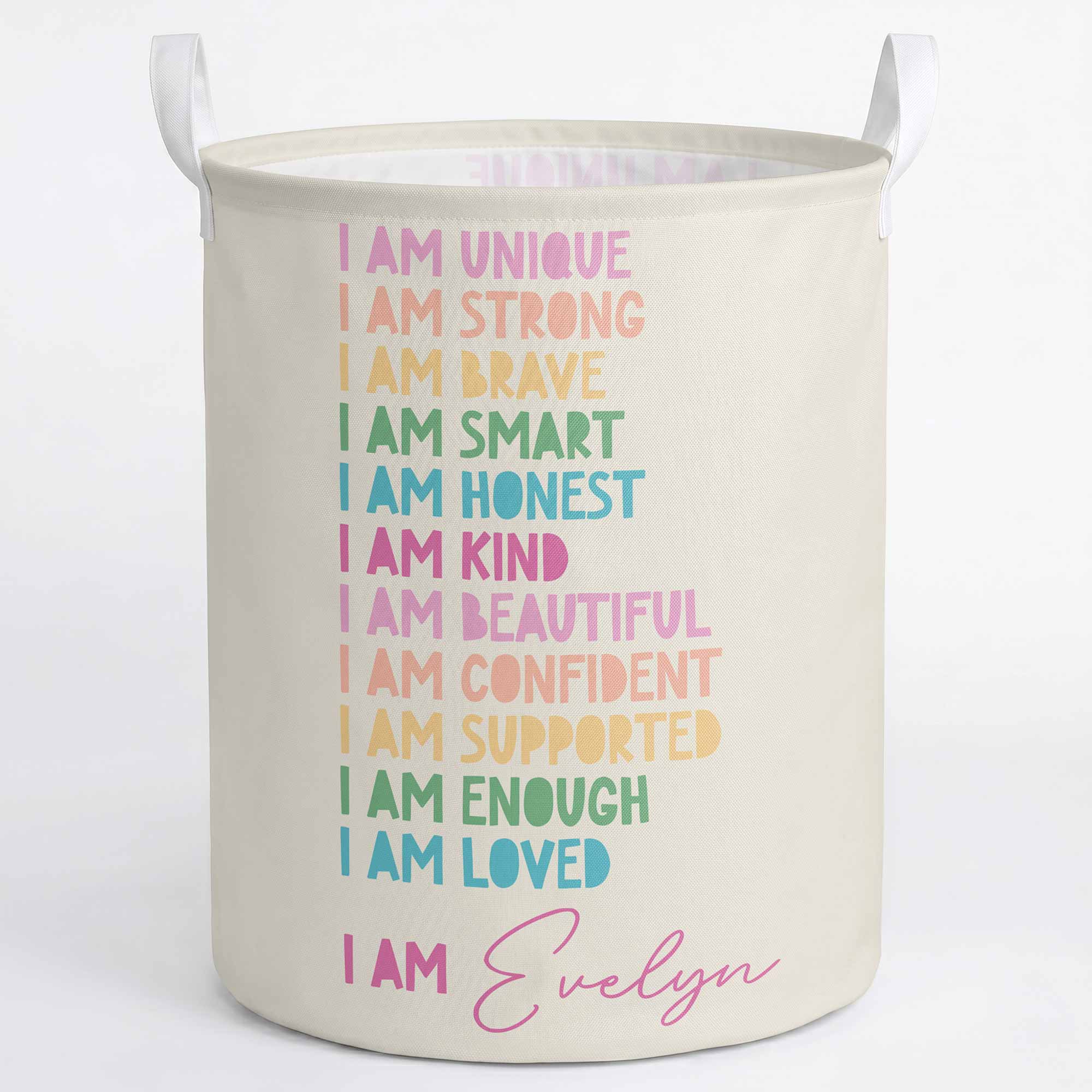 Personalized Affirmation Storage Basket Custom Name Gift for Kids Basket GradoCreations