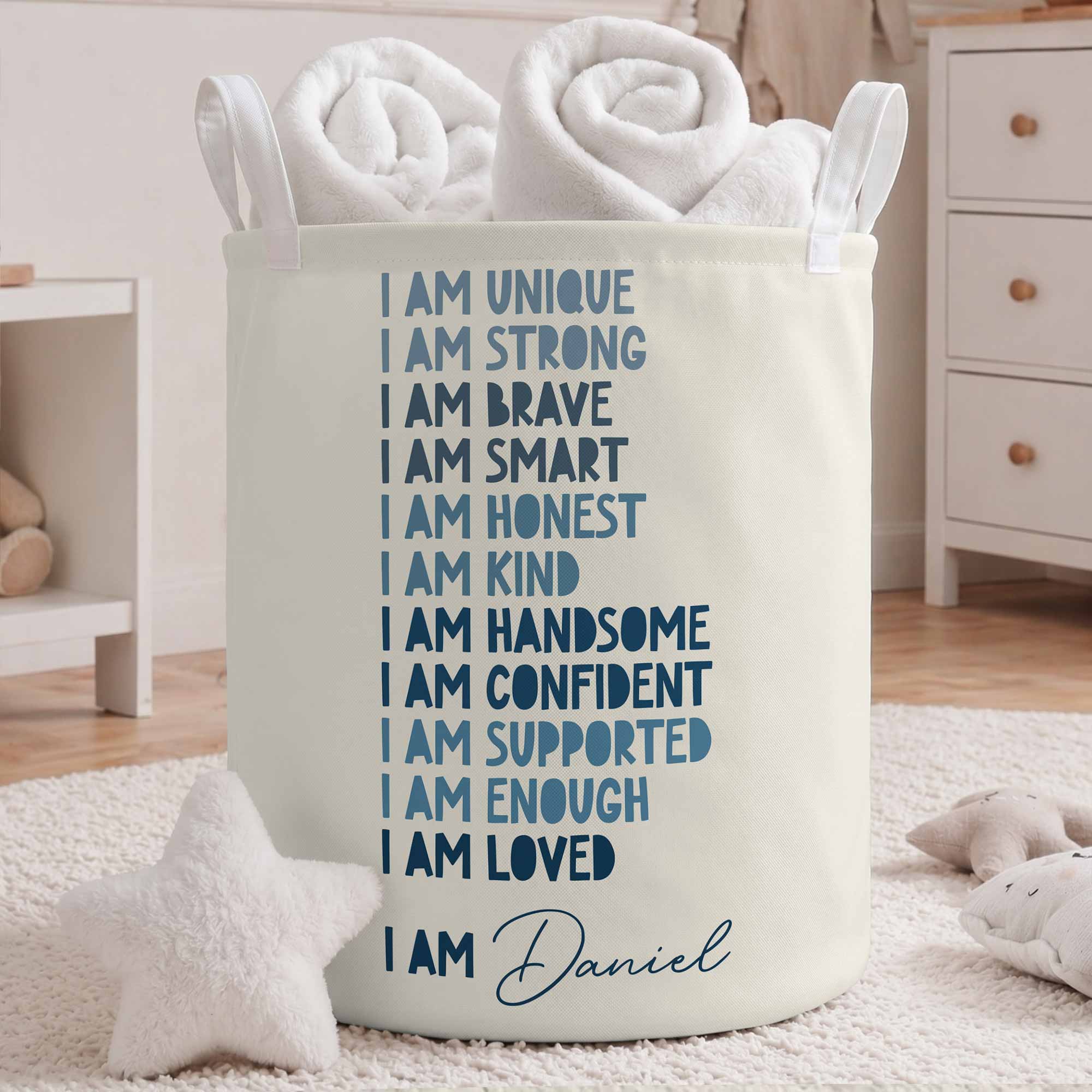 Personalized Storage Basket Custom Name for Kids Birthday Gift Basket GradoCreations