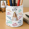Personalized PU Leather Pen Holder Custom Name Gift for Kids