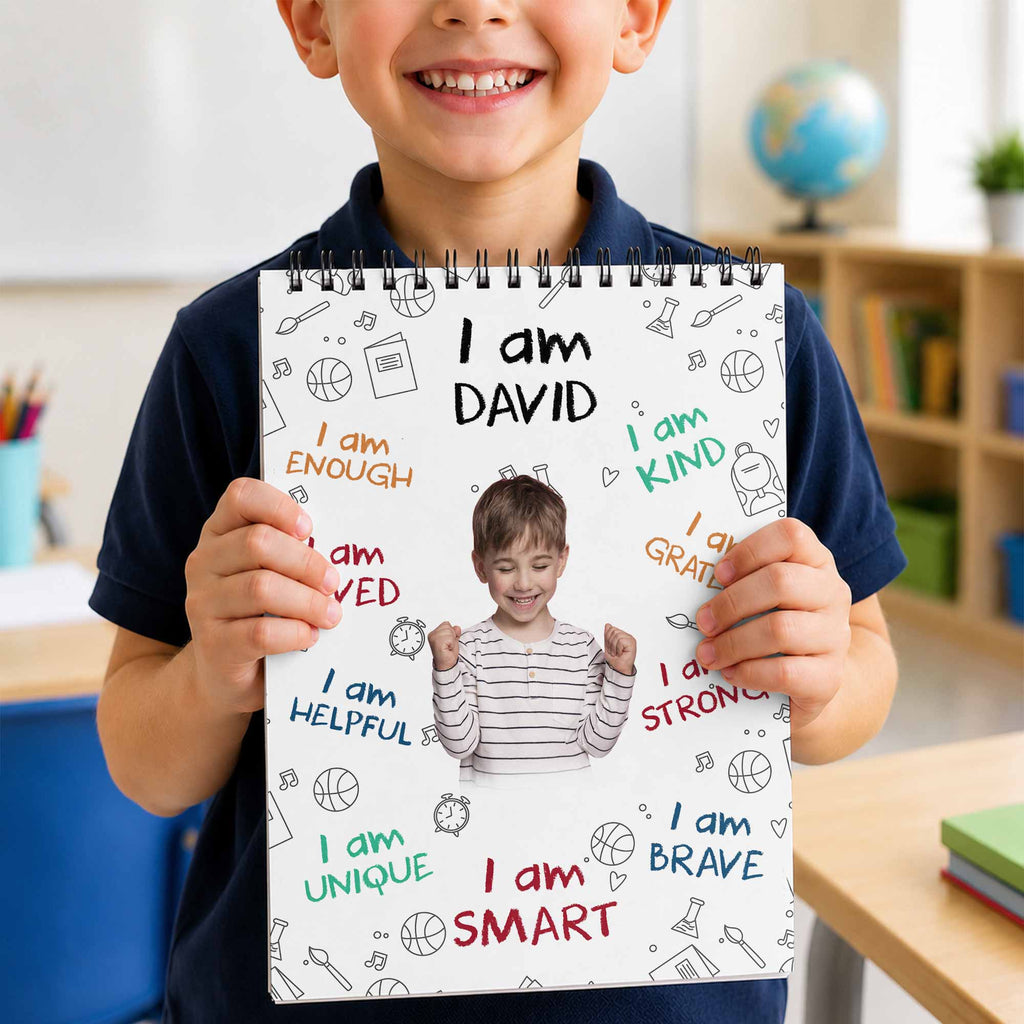 Personalized Sketch Book Custom Photo Affirmations Gift for Kids