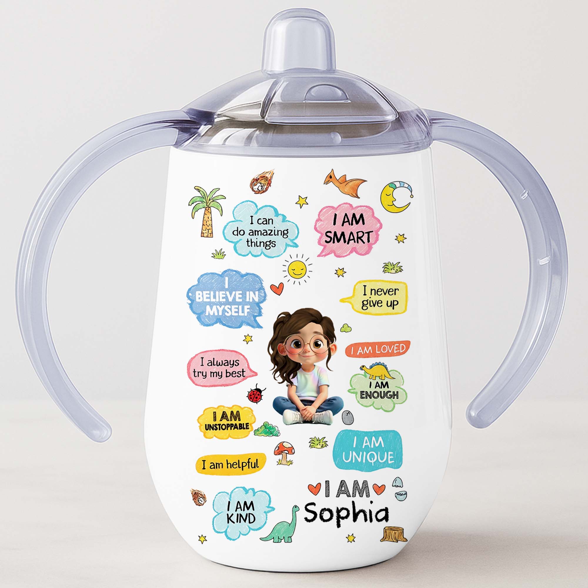 Personalized Stainless Steel Sippy Cup Custom Name Gift for Kids Sippy Cup GradoCreations