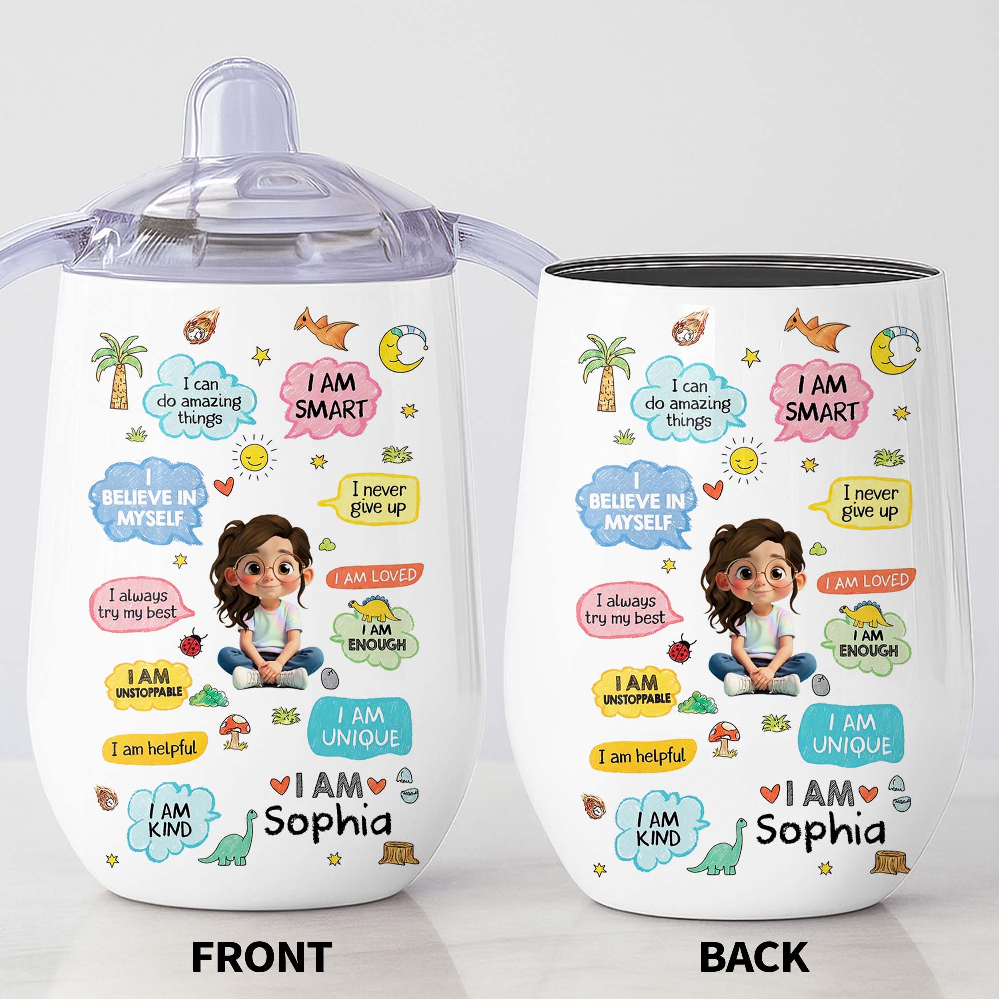 Personalized Stainless Steel Sippy Cup Custom Name Gift for Kids Sippy Cup GradoCreations