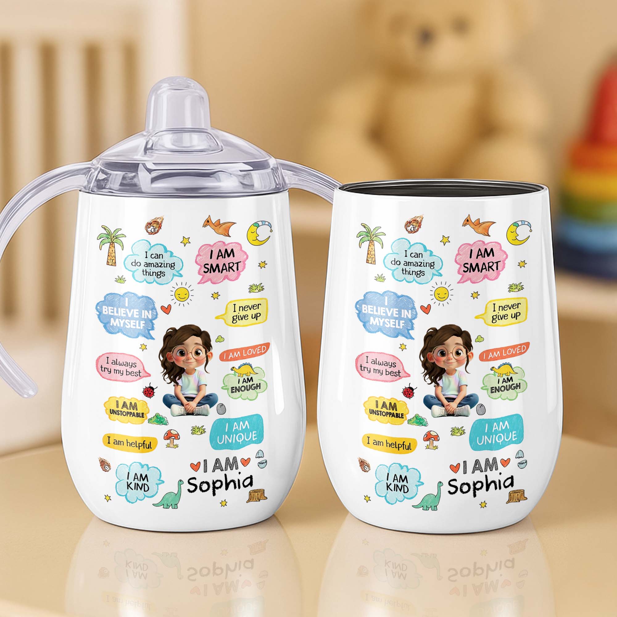 Personalized Stainless Steel Sippy Cup Custom Name Gift for Kids Sippy Cup GradoCreations