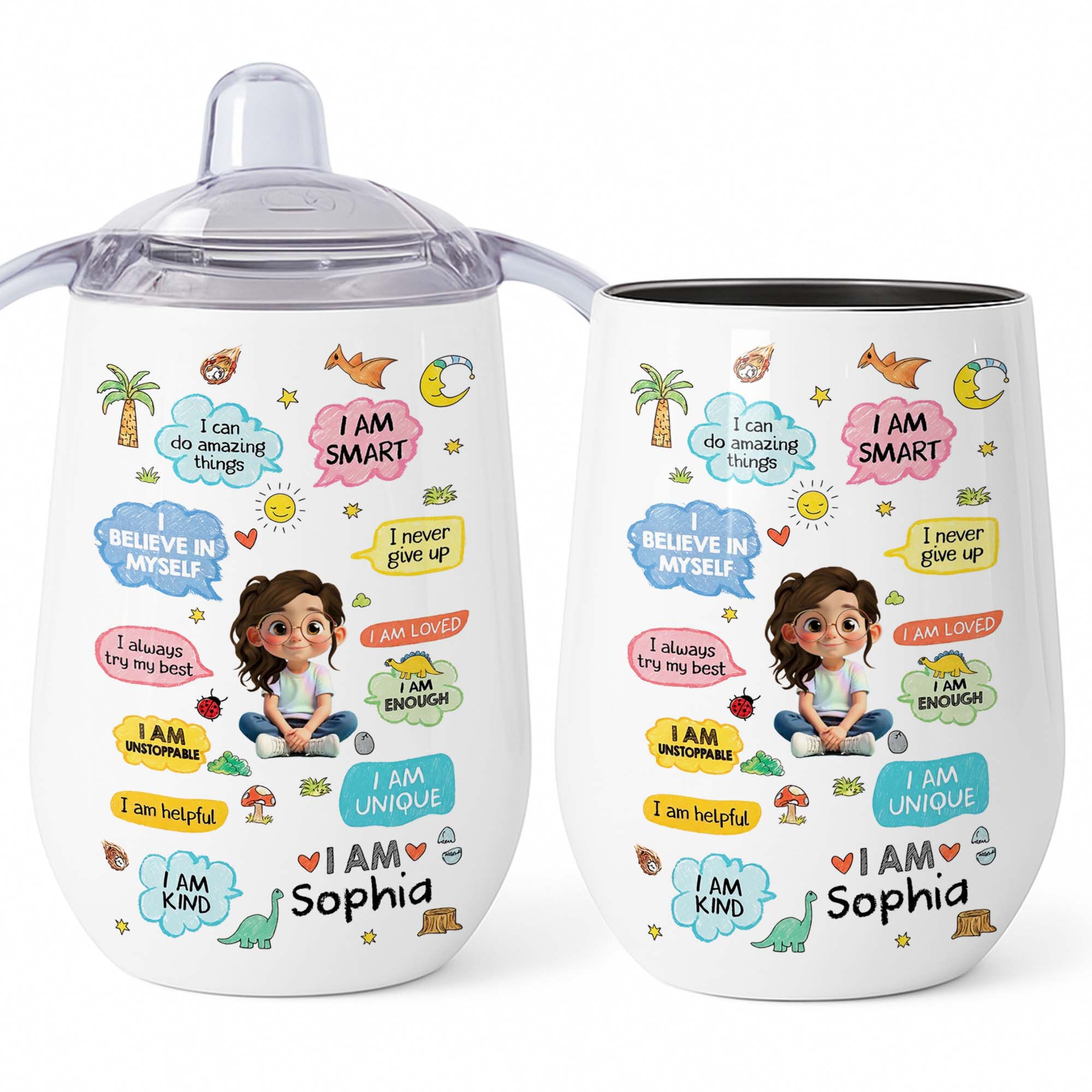 Personalized Stainless Steel Sippy Cup Custom Name Gift for Kids Sippy Cup GradoCreations