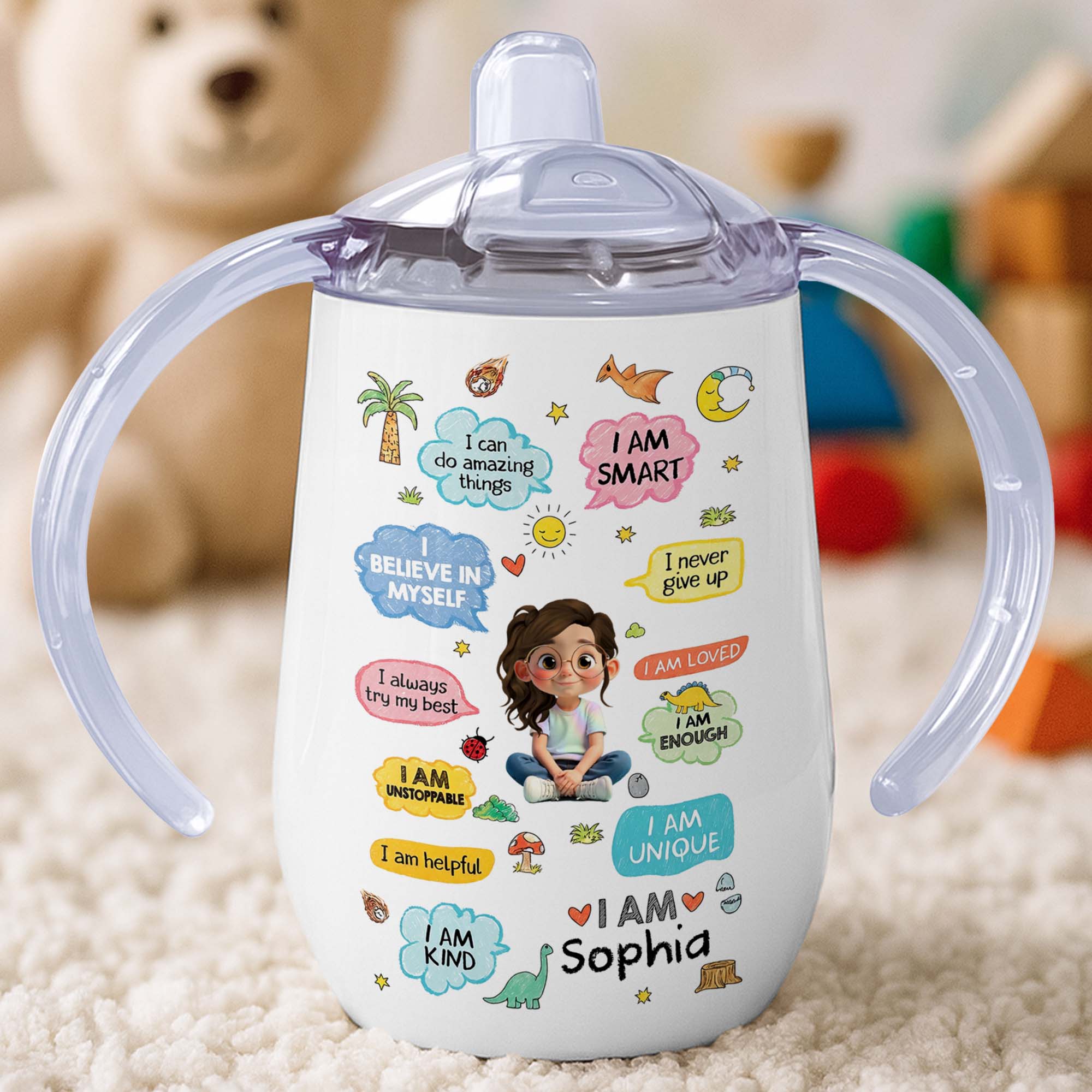 Personalized Stainless Steel Sippy Cup Custom Name Gift for Kids Sippy Cup GradoCreations