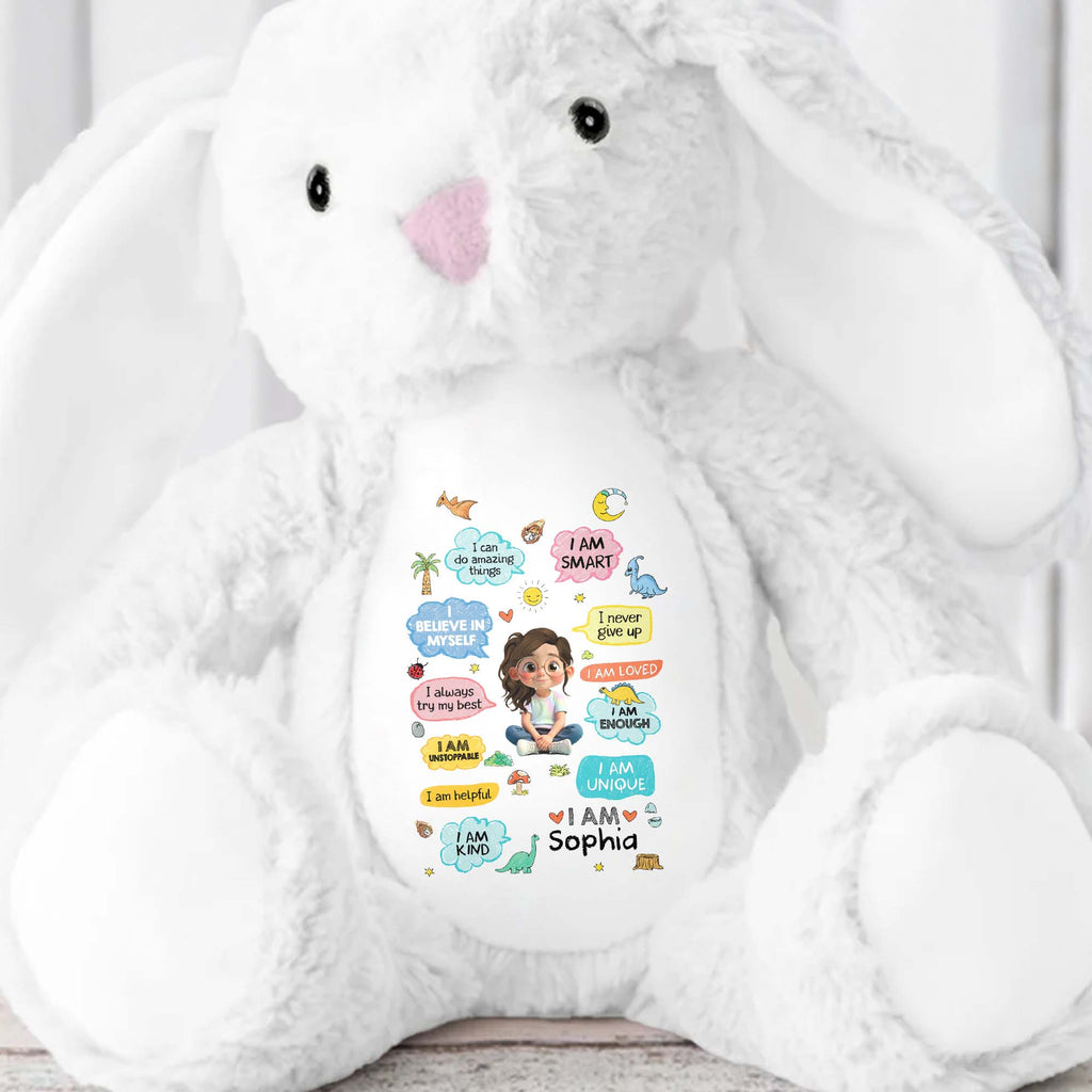 Personalized Stuffed Bunny Custom Name Soft Plush Toy Gift for Kids Stuffed Bunny GradoCreations
