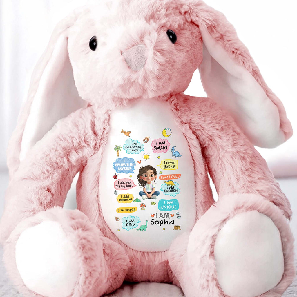 Personalized Stuffed Bunny Custom Name Soft Plush Toy Gift for Kids Stuffed Bunny GradoCreations
