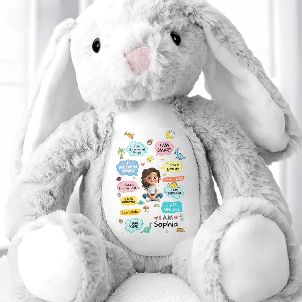 Personalized Stuffed Bunny Custom Name Soft Plush Toy Gift for Kids Stuffed Bunny GradoCreations