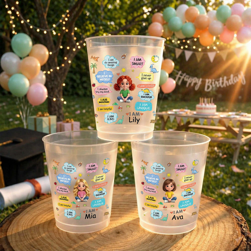 Personalized Frosted Cups Custom Name Kids Dinosaur Gift Frosted Cups GradoCreations