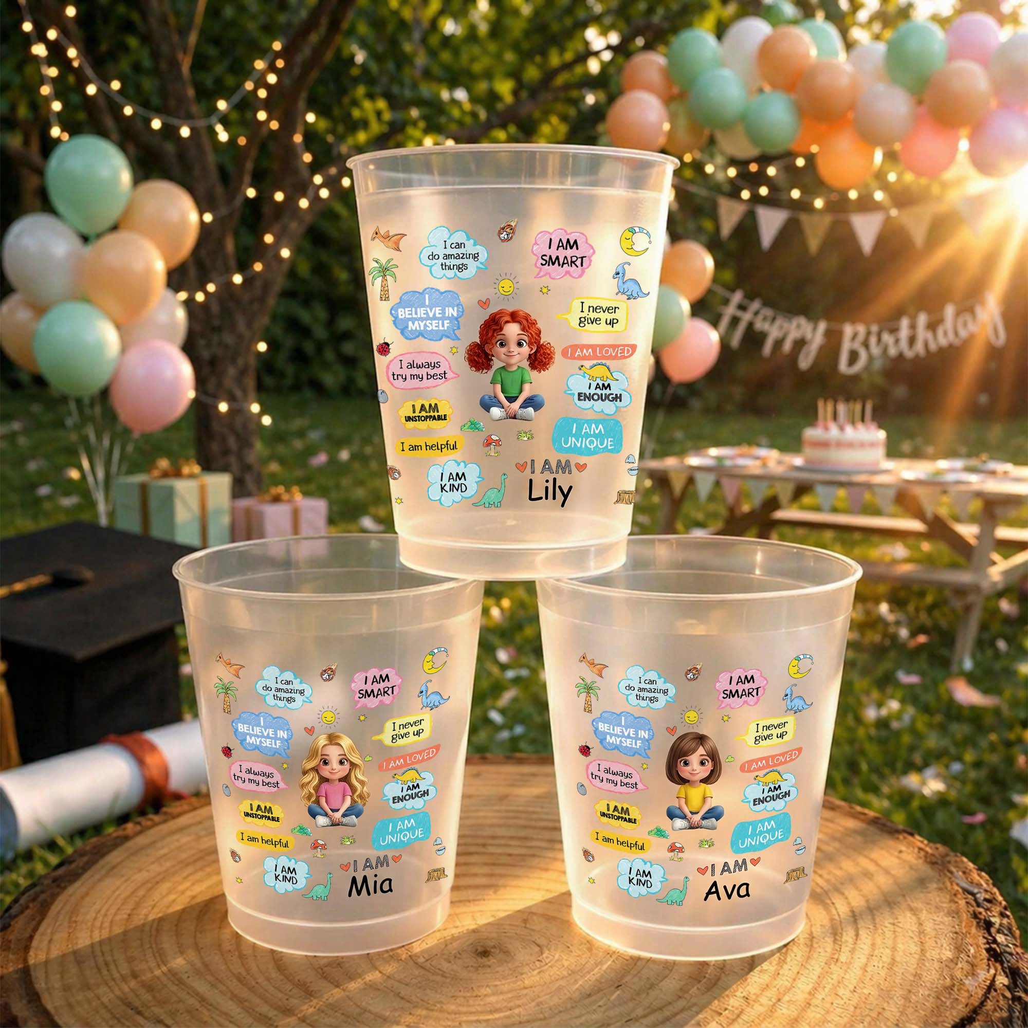 Personalized Frosted Cups Custom Name Kids Dinosaur Gift Frosted Cups GradoCreations