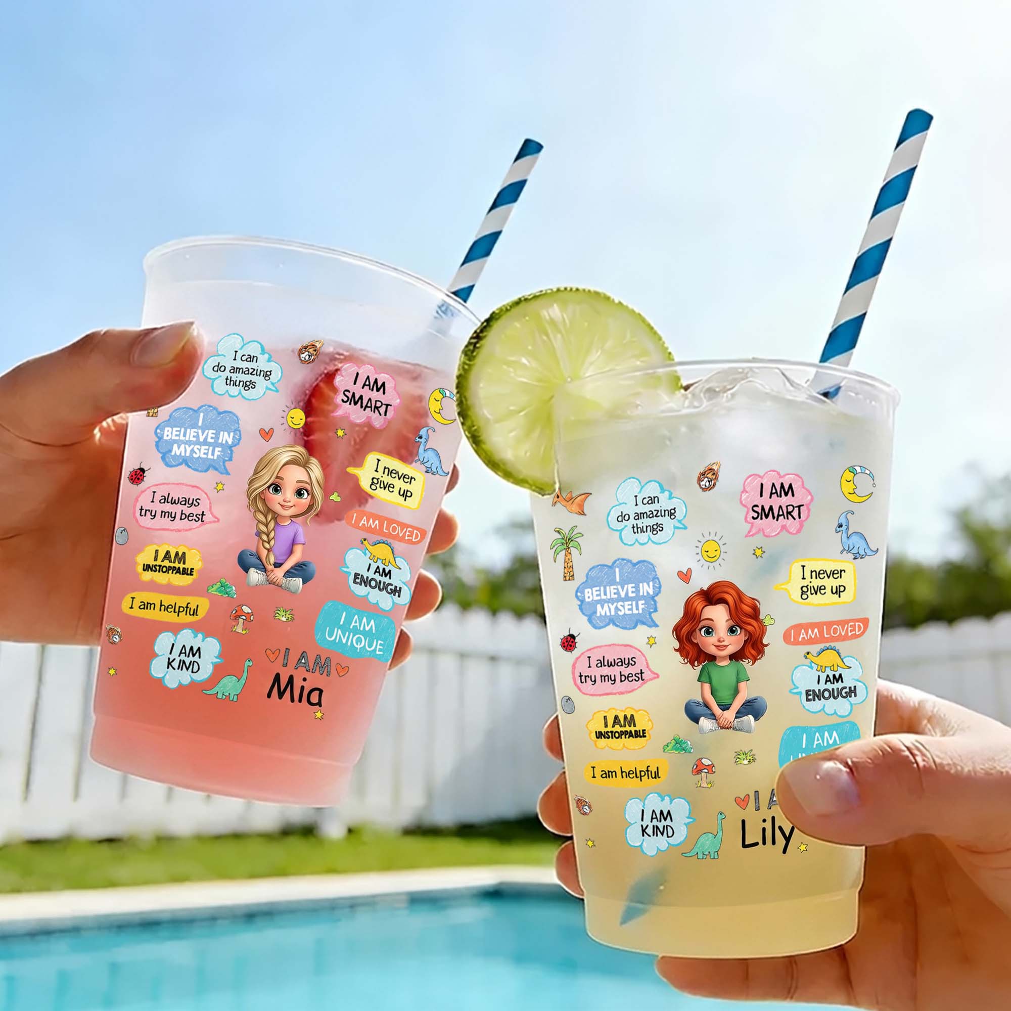 Personalized Frosted Cups Custom Name Kids Dinosaur Gift Frosted Cups GradoCreations