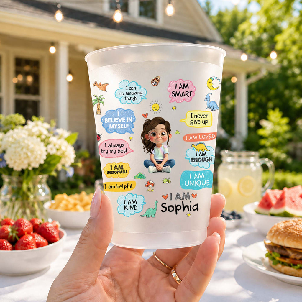 Personalized Frosted Cups Custom Name Kids Dinosaur Gift Frosted Cups GradoCreations