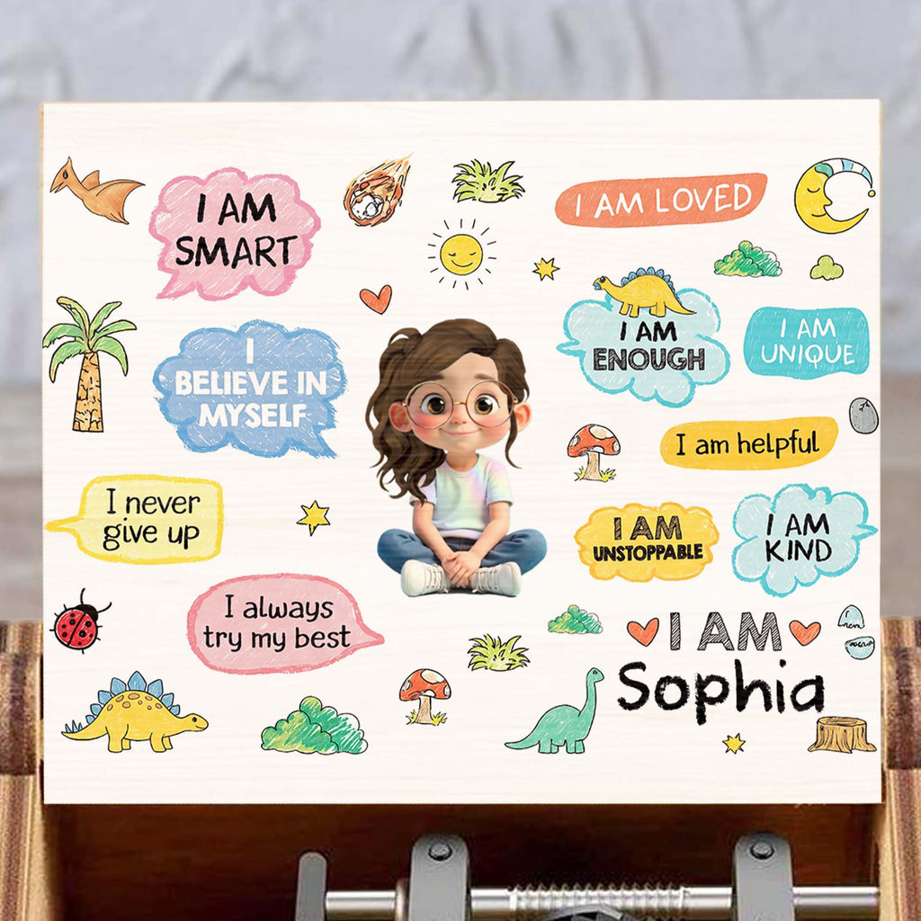 Personalized Wooden Music Box Custom Name Gift for Kids Music Box GradoCreations