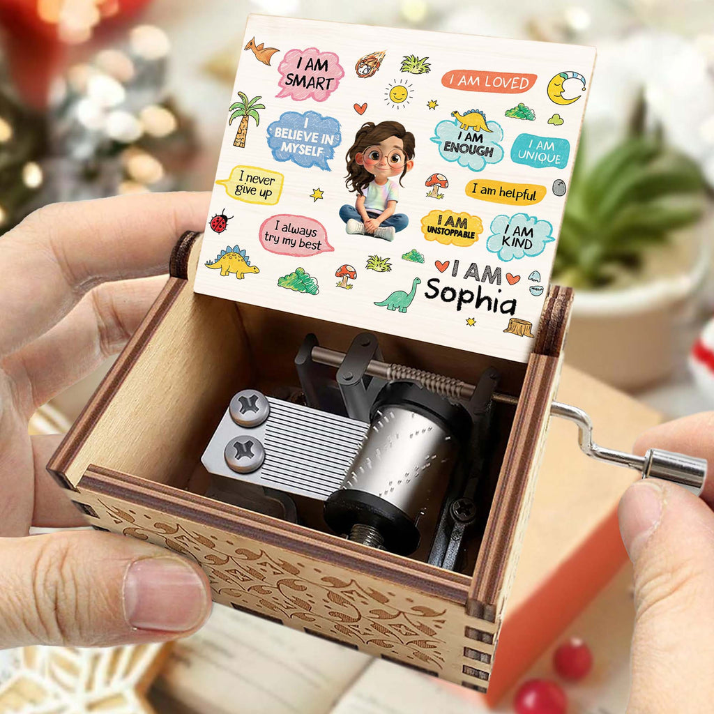 Personalized Wooden Music Box Custom Name Gift for Kids Music Box GradoCreations