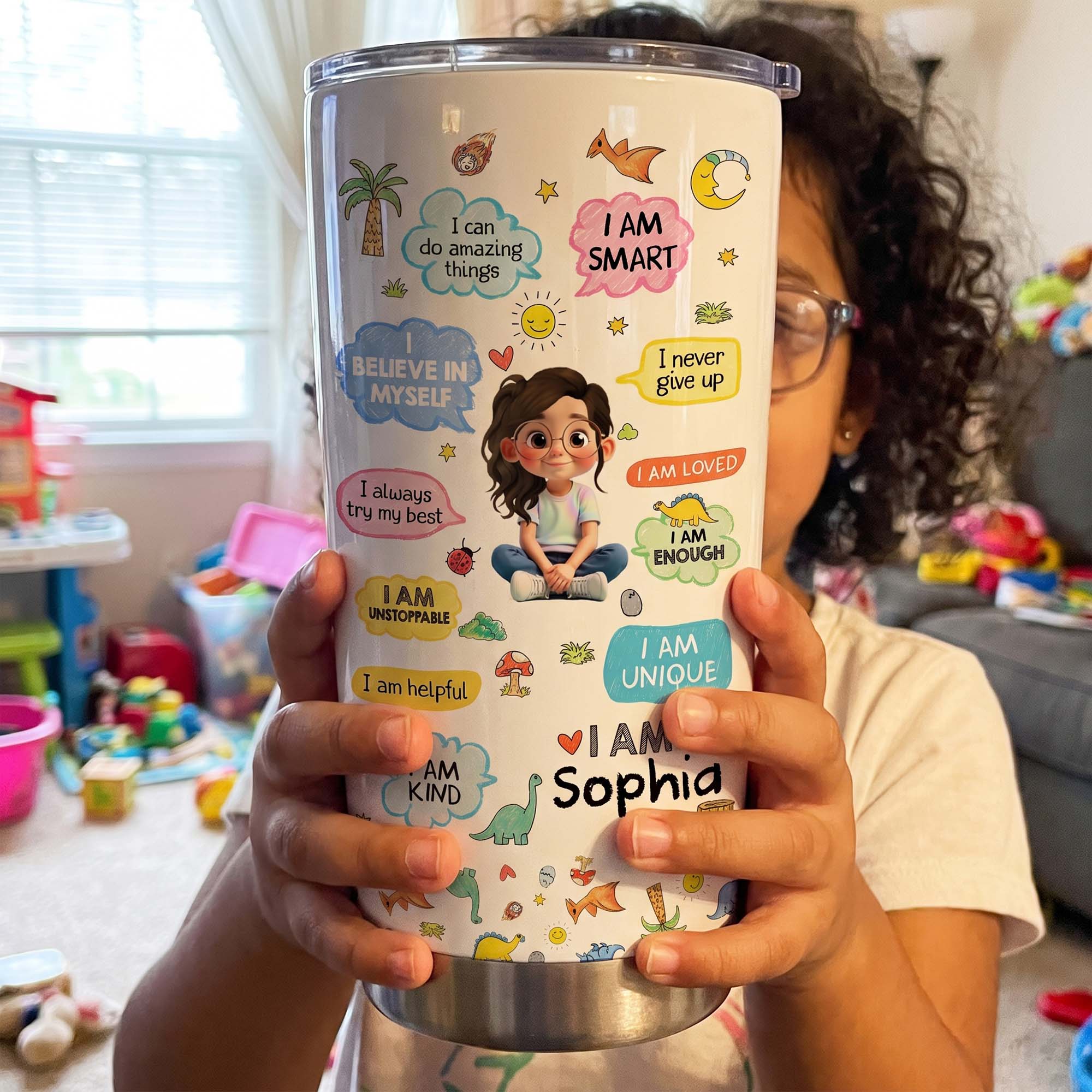 Personalized Kids Affirmations Tumbler 20oz Custom Name Gift 20oz Tumbler GradoCreations