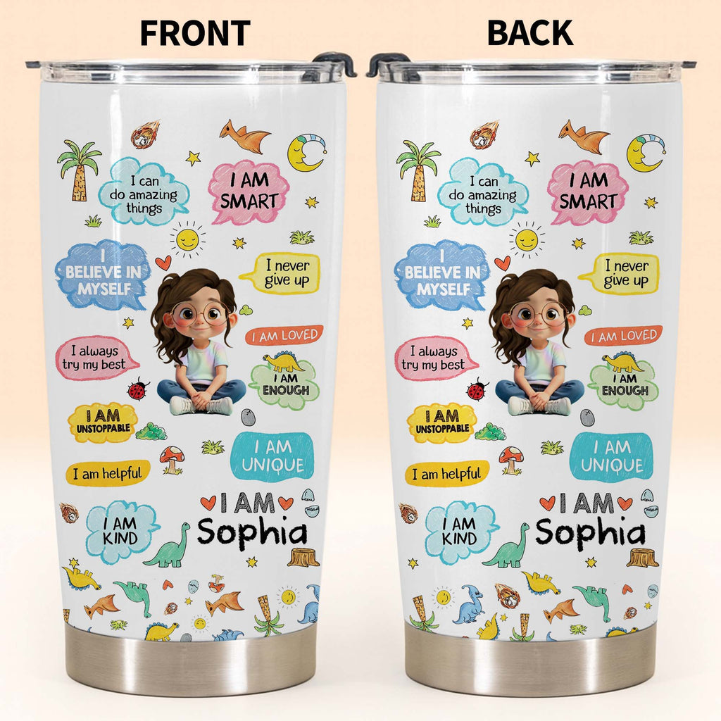 Personalized Kids Affirmations Tumbler 20oz Custom Name Gift 20oz Tumbler GradoCreations