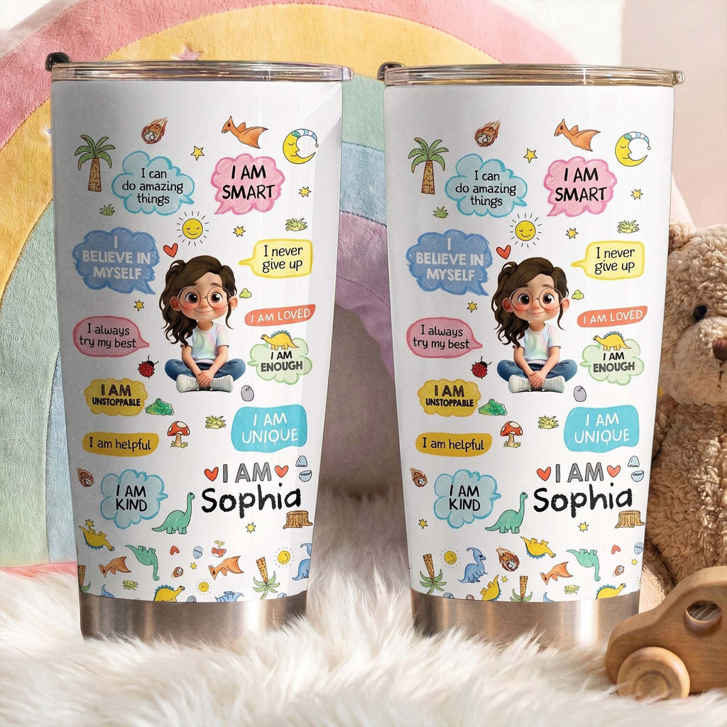 Personalized Kids Affirmations Tumbler 20oz Custom Name Gift 20oz Tumbler GradoCreations