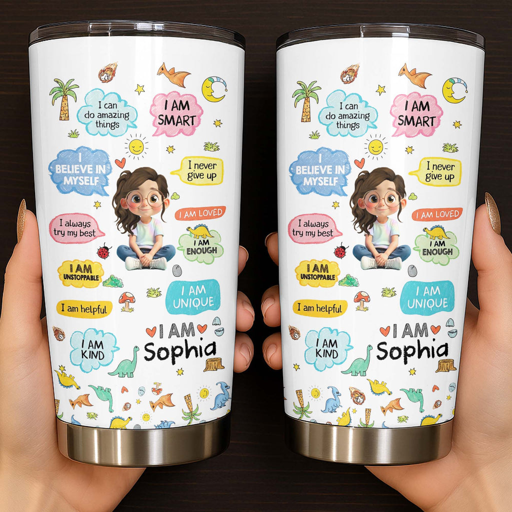 Personalized Kids Affirmations Tumbler 20oz Custom Name Gift 20oz Tumbler GradoCreations