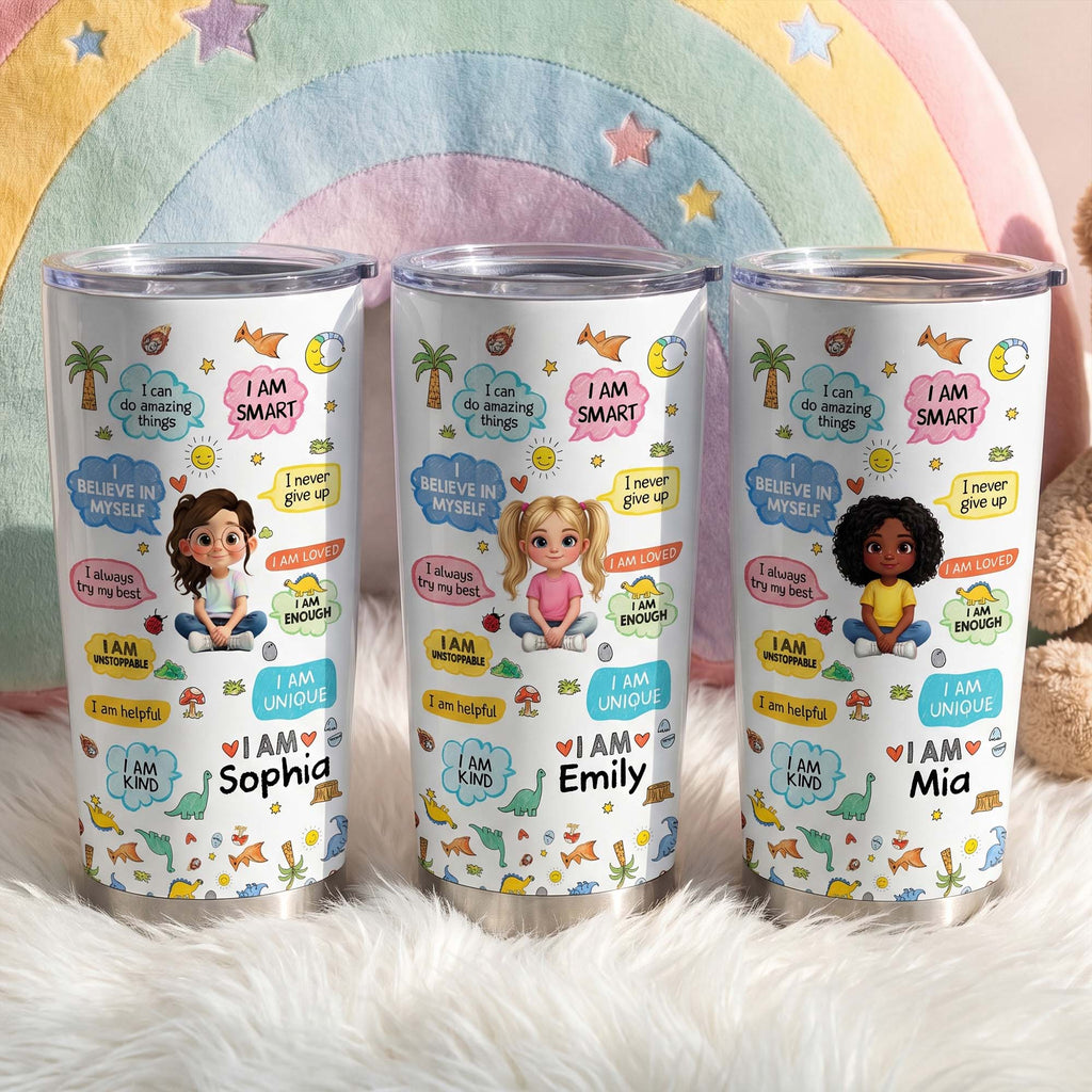 Personalized Kids Affirmations Tumbler 20oz Custom Name Gift 20oz Tumbler GradoCreations