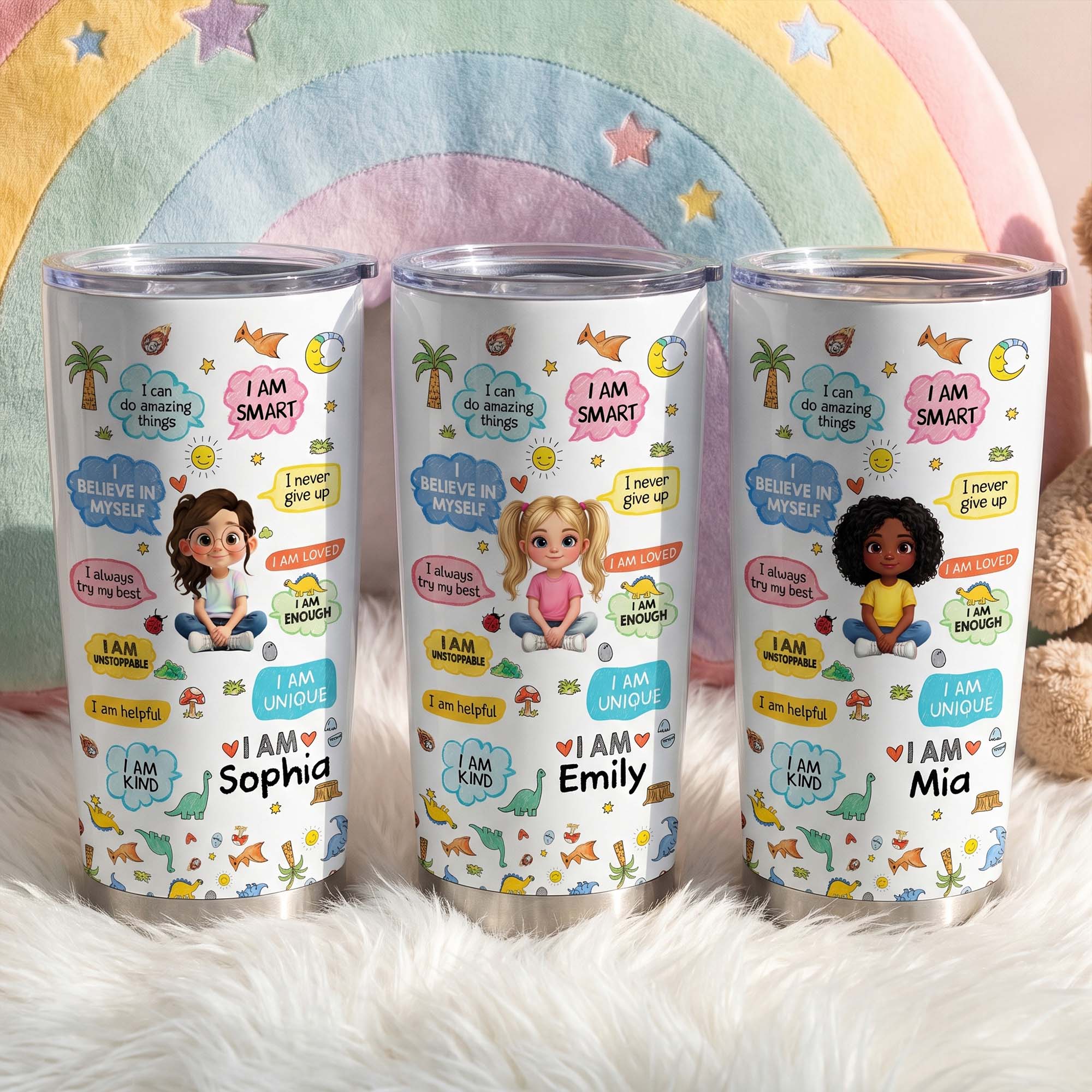 Personalized Kids Affirmations Tumbler 20oz Custom Name Gift 20oz Tumbler GradoCreations