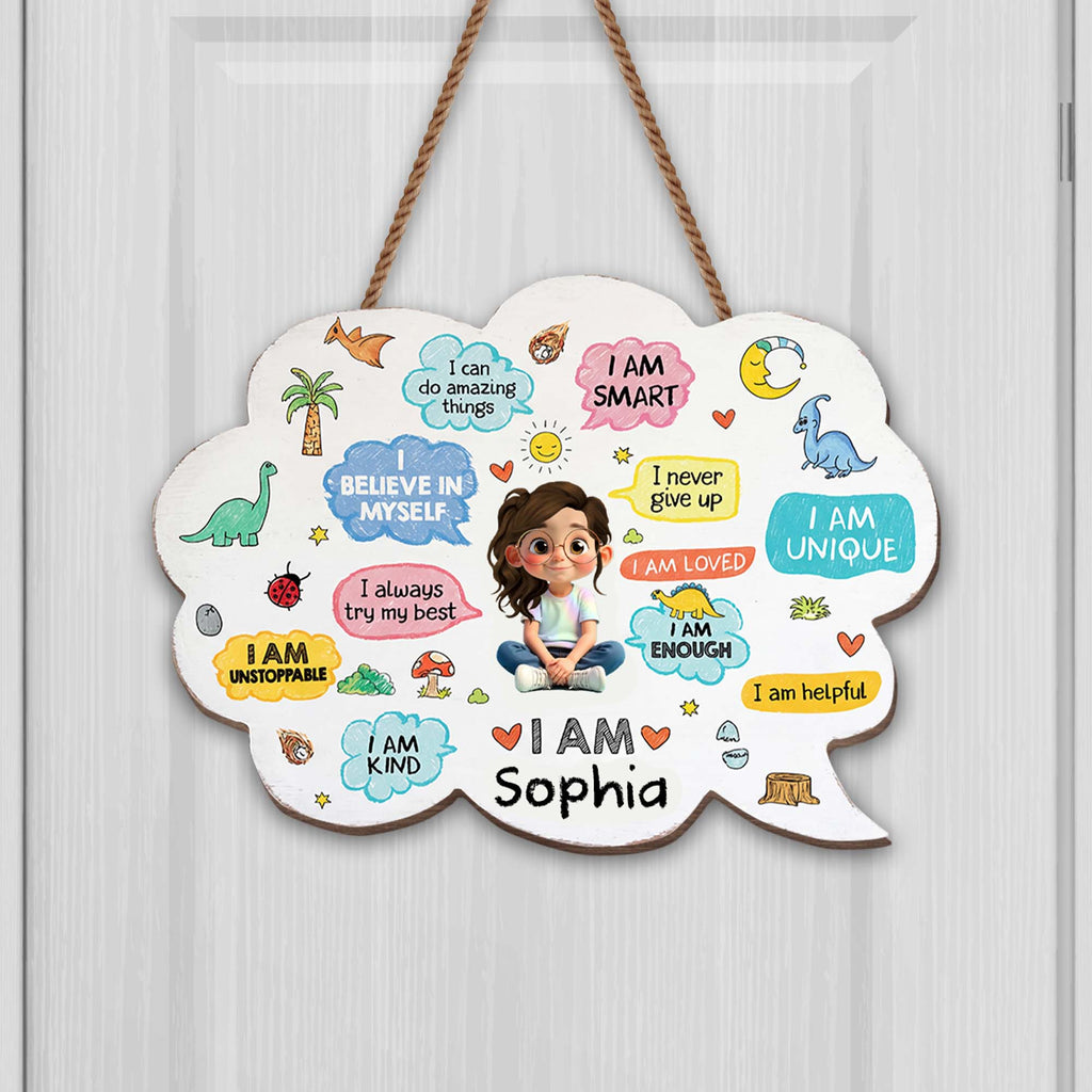 Personalized Dinosaur Wall Sign Custom Name Gift for Kids Wood Sign GradoCreations