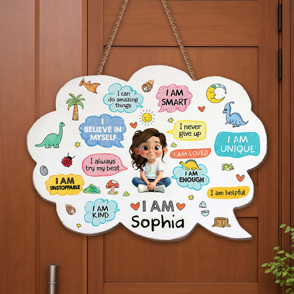 Personalized Dinosaur Wall Sign Custom Name Gift for Kids Wood Sign GradoCreations