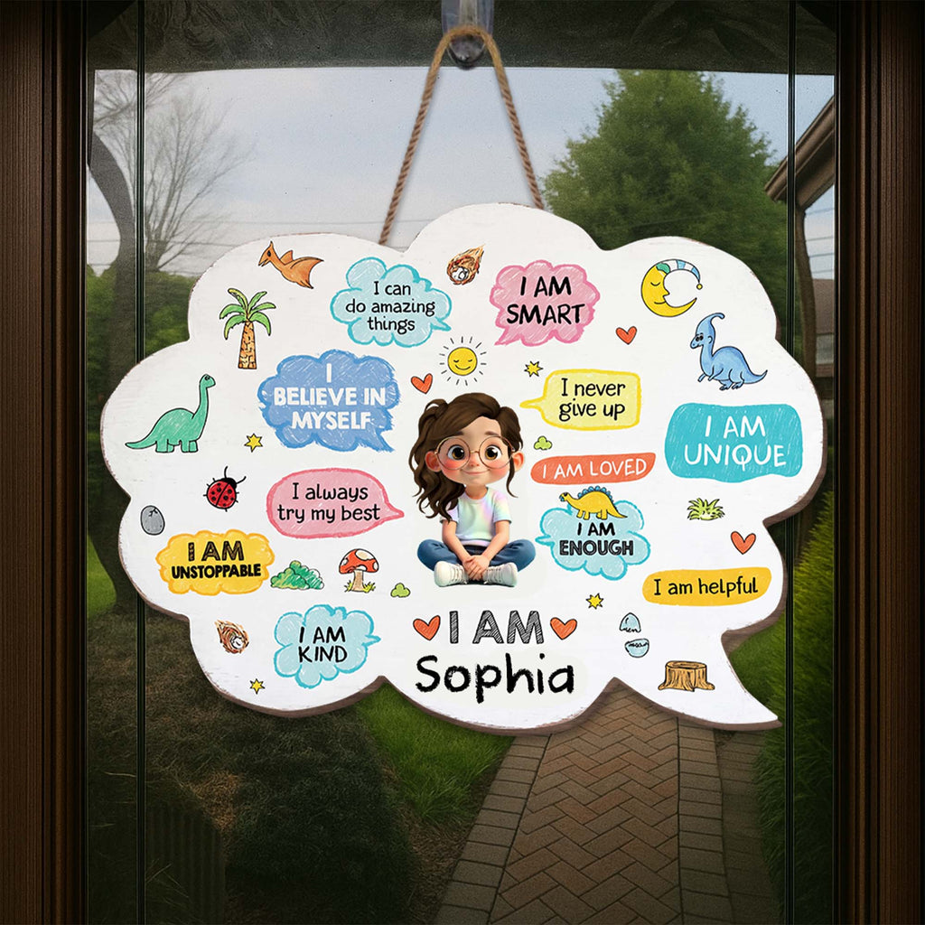Personalized Dinosaur Wall Sign Custom Name Gift for Kids Wood Sign GradoCreations