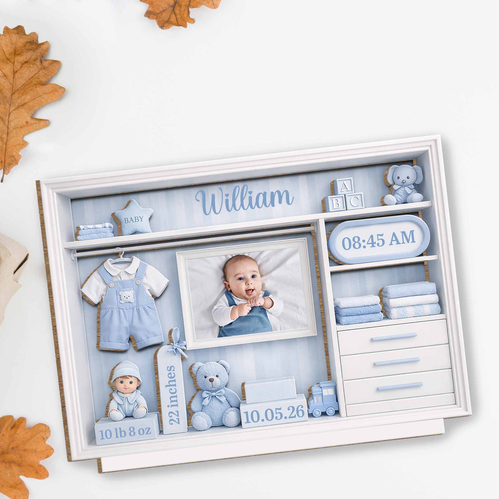 Personalized Baby Photo Keepsake 2-Layer Wood Plaque Gift Wood Plaque GradoCreations